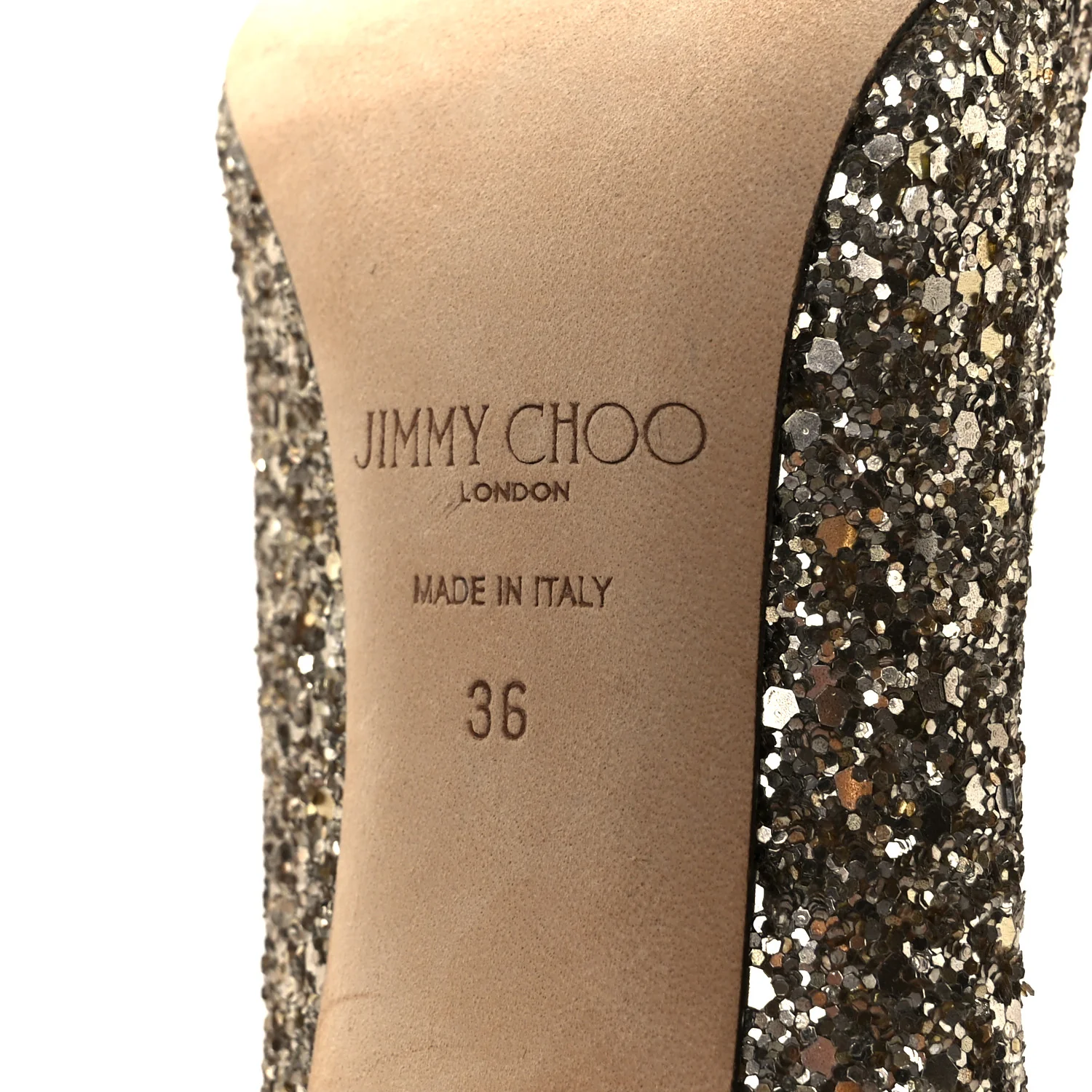 Coarse Glitter Pointy Toe Love 85 Pumps 36 Antique Gold - Image 8