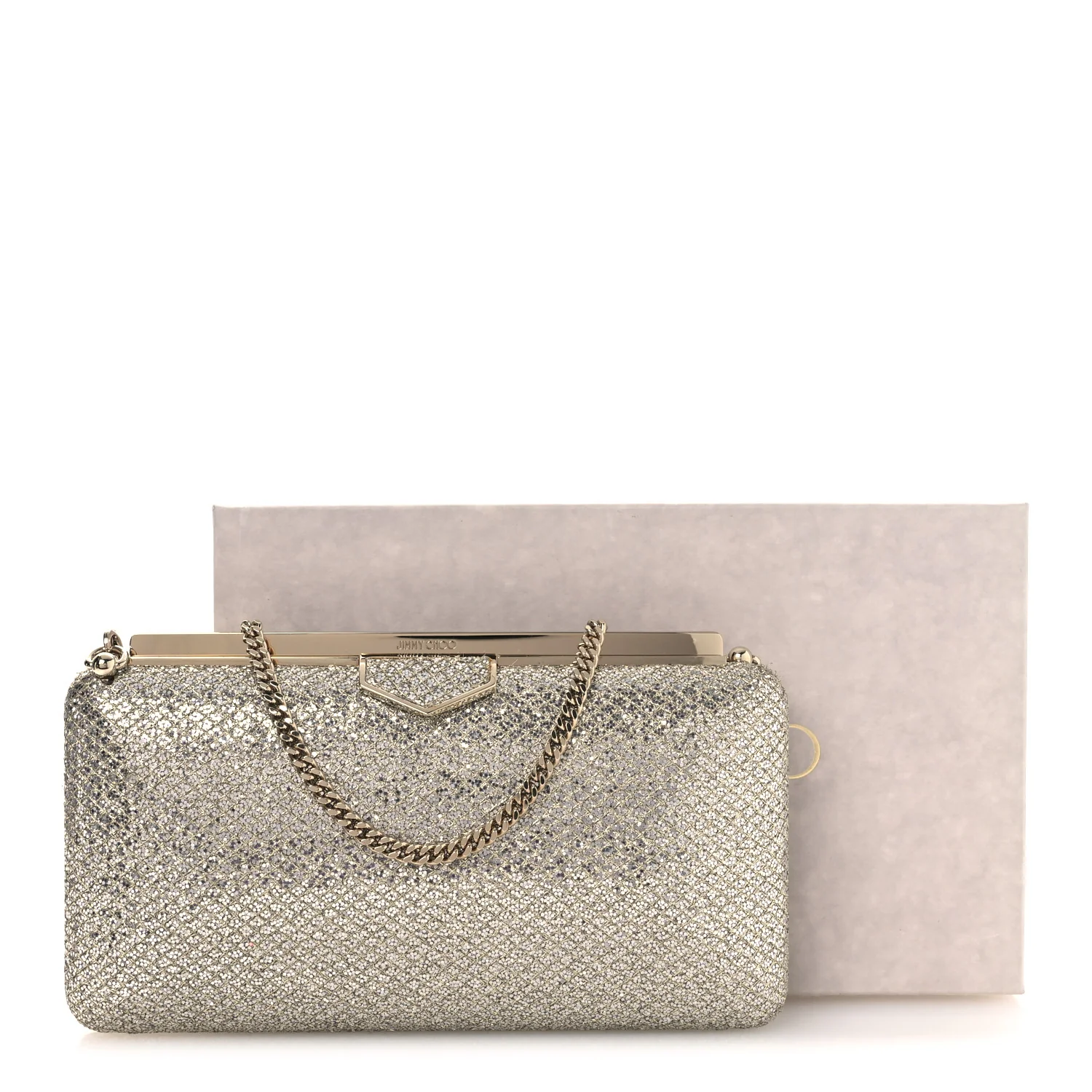Glitter Ellipse Clutch Champagne - Image 11