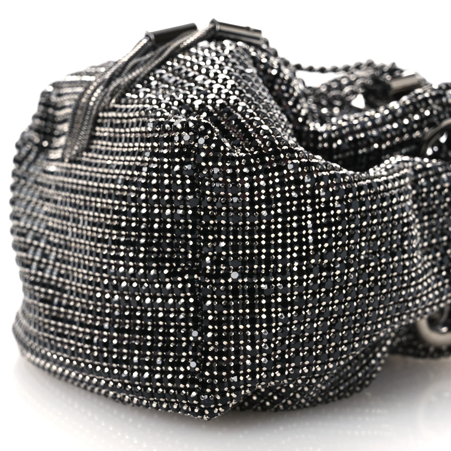 Mesh Crystal Bon Bon Bag Black - Image 10