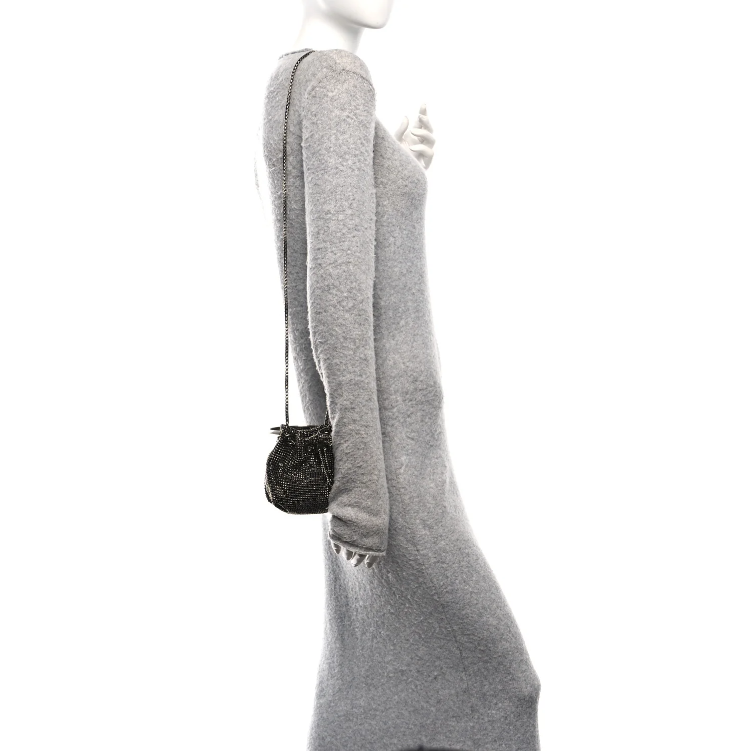 Mesh Crystal Bon Bon Bag Black - Image 2