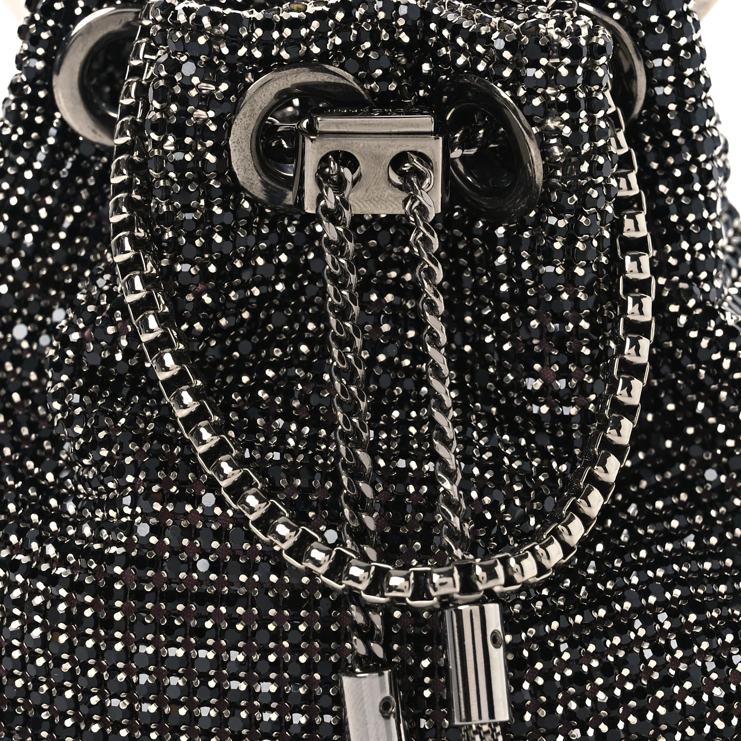 Mesh Crystal Bon Bon Bag Black - Image 8