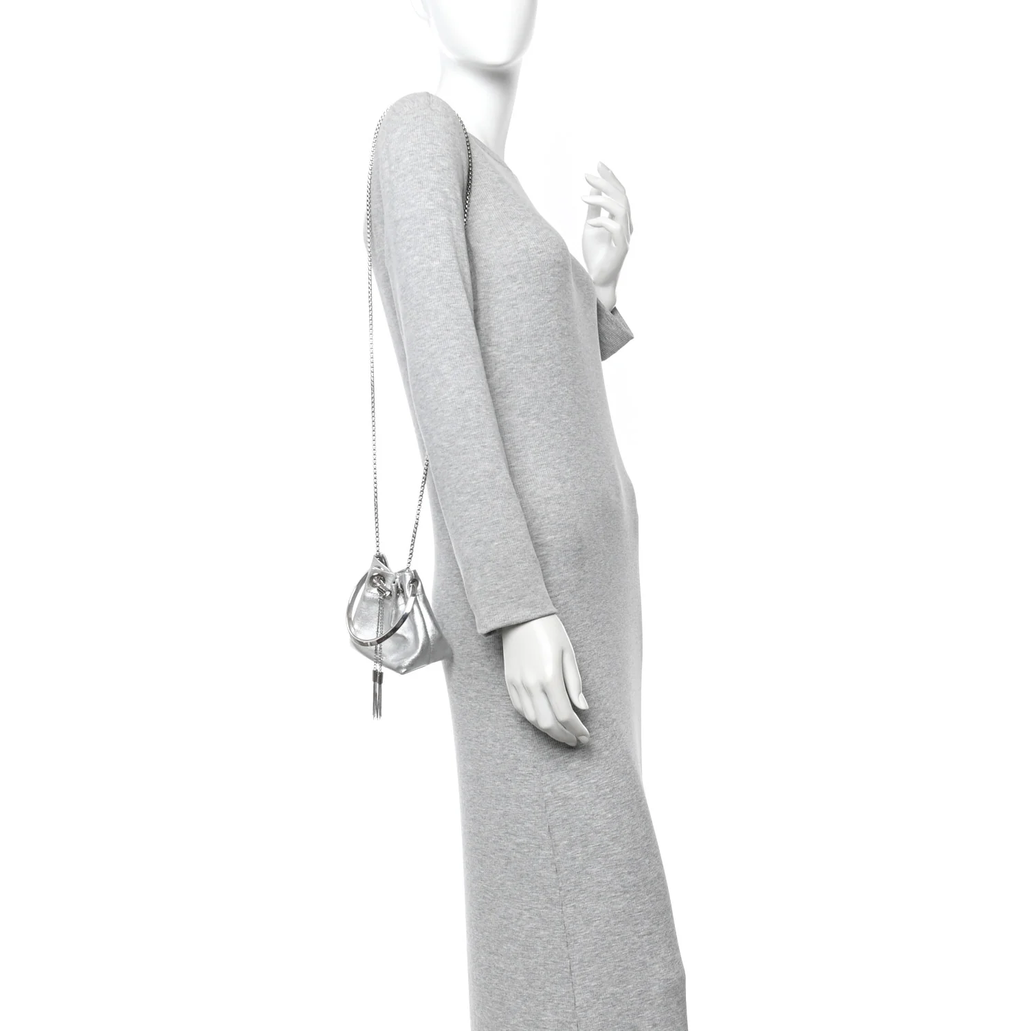 Metallic Nappa Micro Bon Bon Bag Silver - Image 2