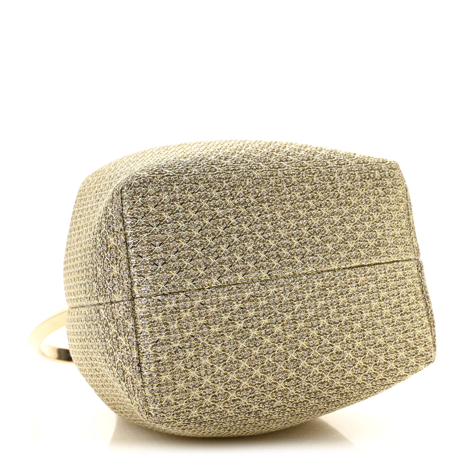 Metallic Woven Bon Bon Bag Champagne - Image 4