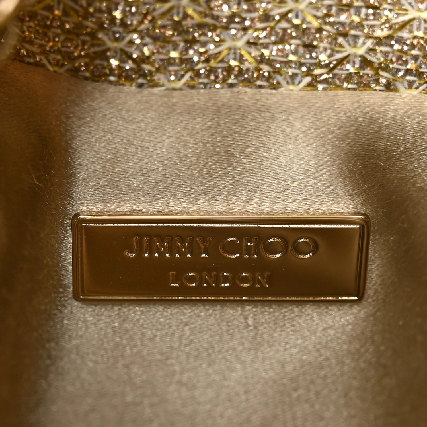 Metallic Woven Bon Bon Bag Champagne - Image 6