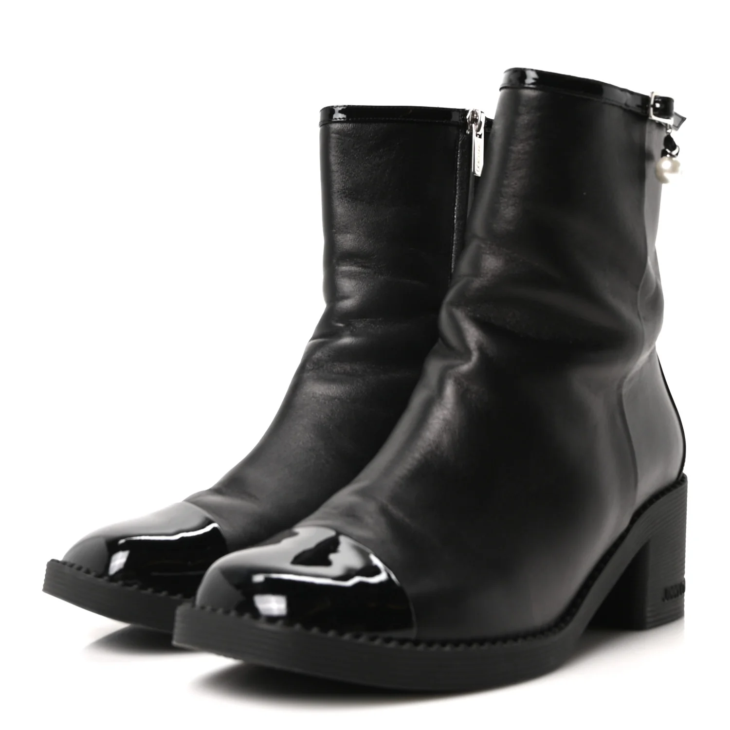 Nappa Patent Pearl Adry 60mm Ankle Boots 39.5 Black - Image 4