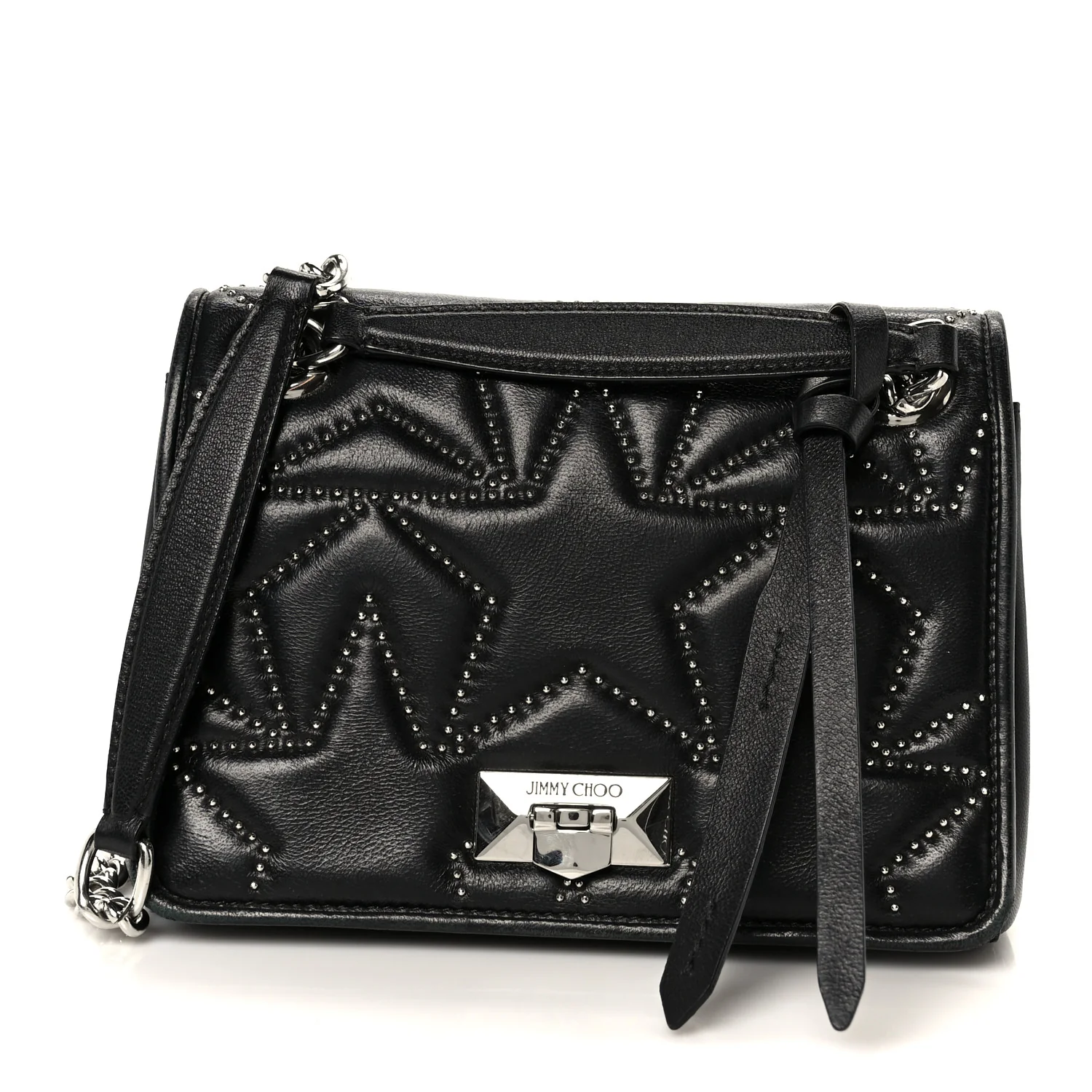 Nappa Star Quilted Studded Small Helia Shoulder Bag Black