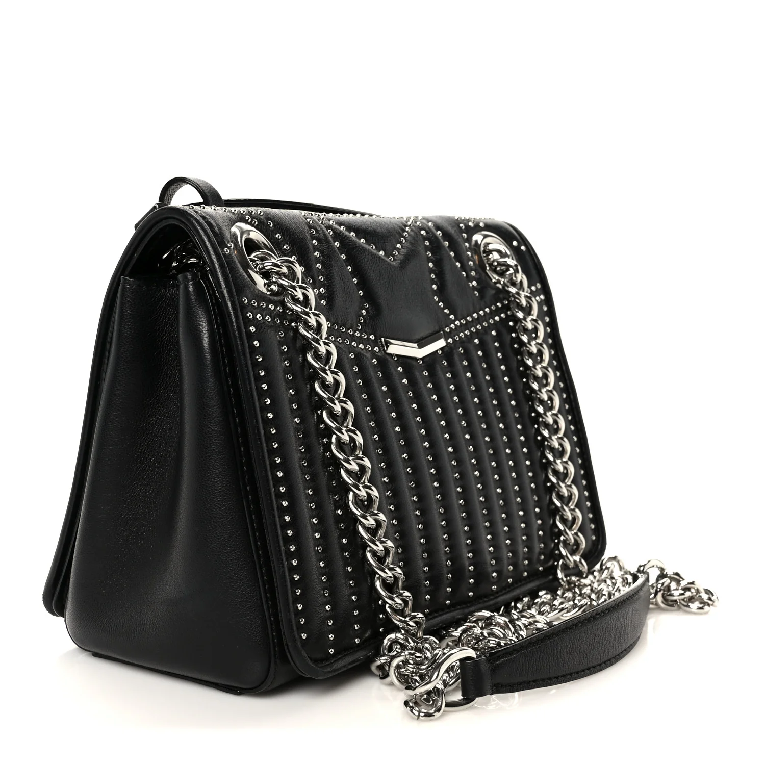Nappa Star Quilted Studded Small Helia Shoulder Bag Black - Image 3