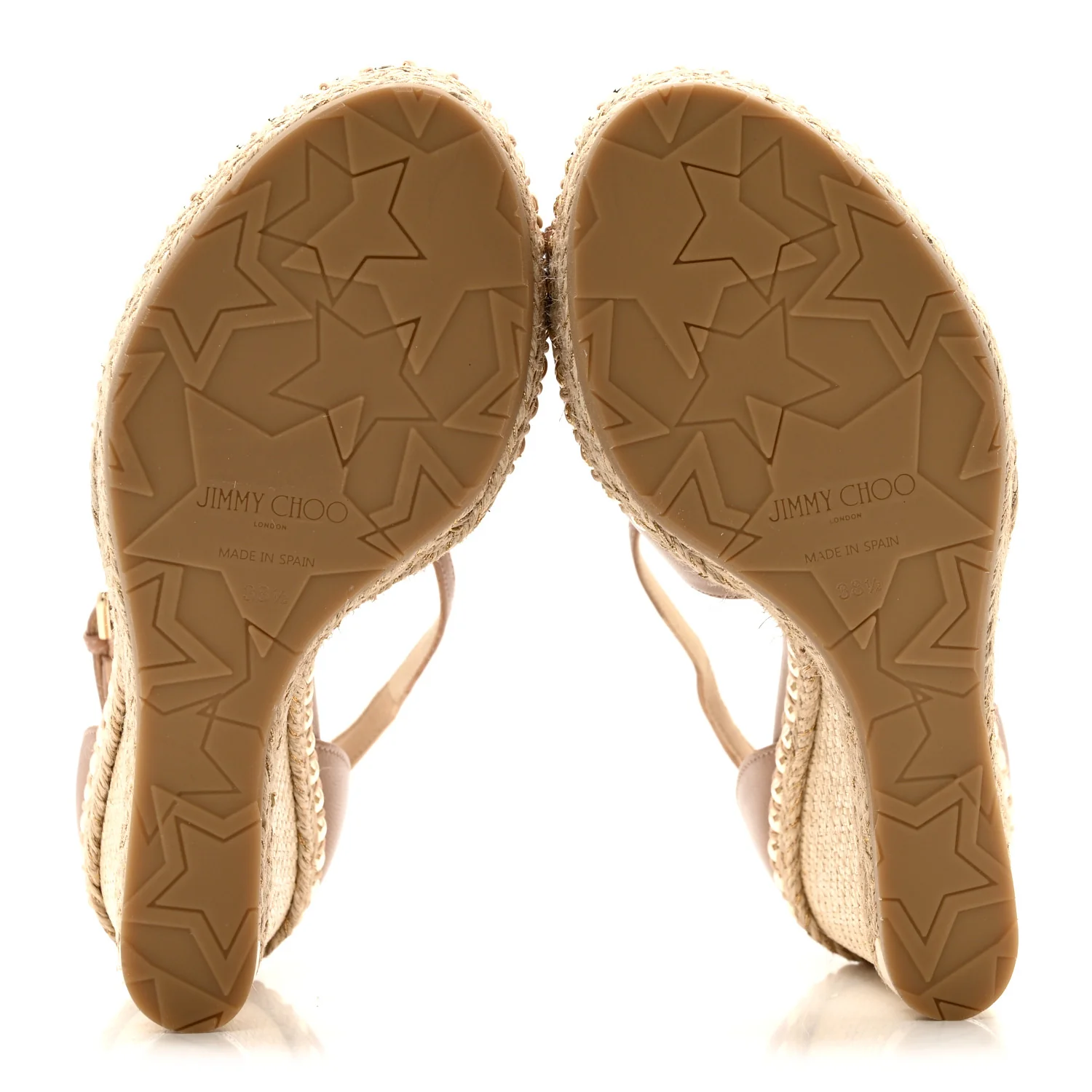 Nappa Studded Dakota 120 Espadrille Wedge Sandals 38.5 Beige - Image 11