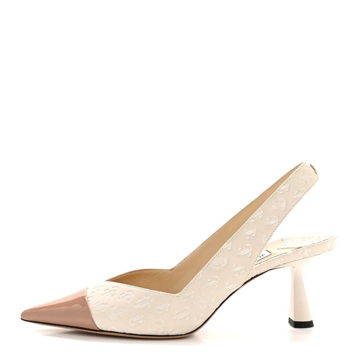 Patent Logo Embossed Liya 65 Pumps 38.5 Nude