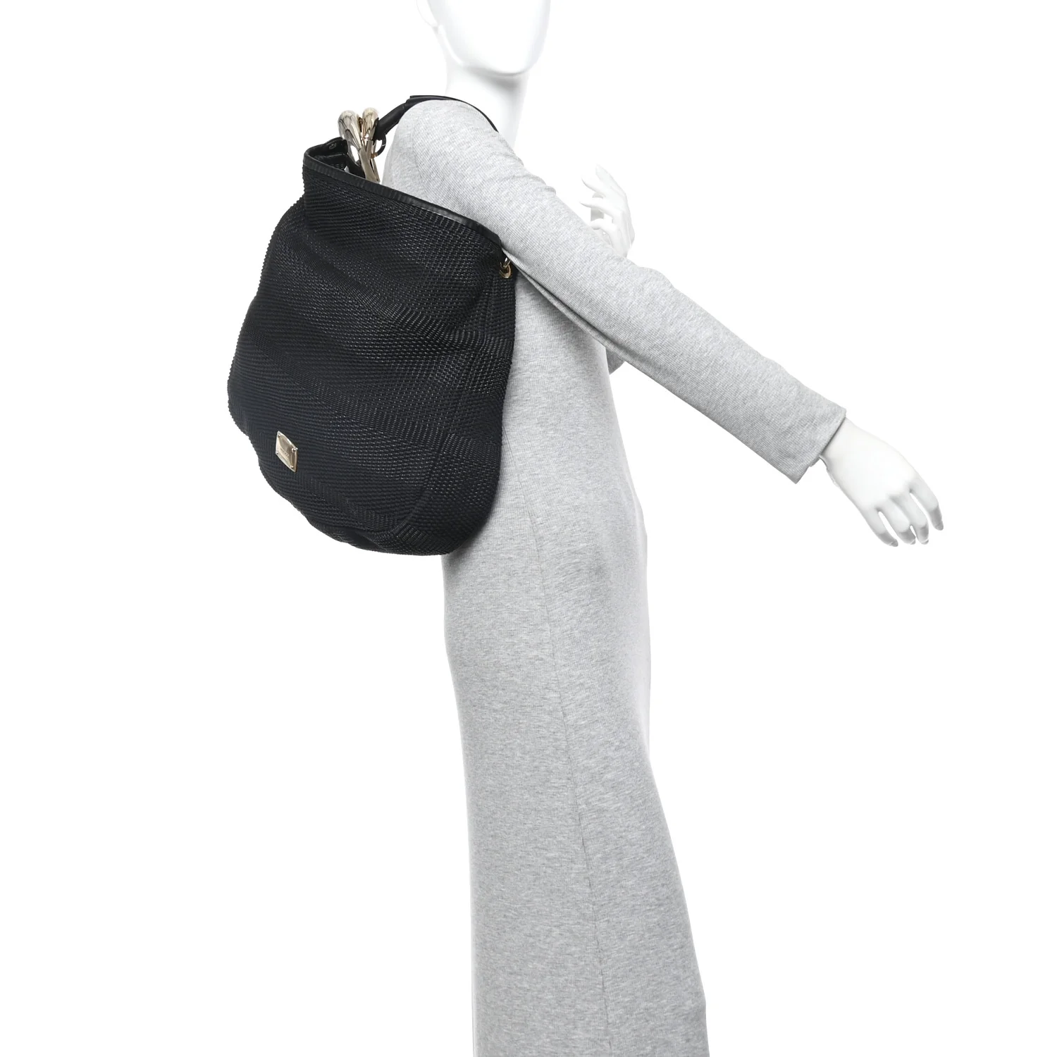 Raffia Large Sky Hobo Black - Image 2