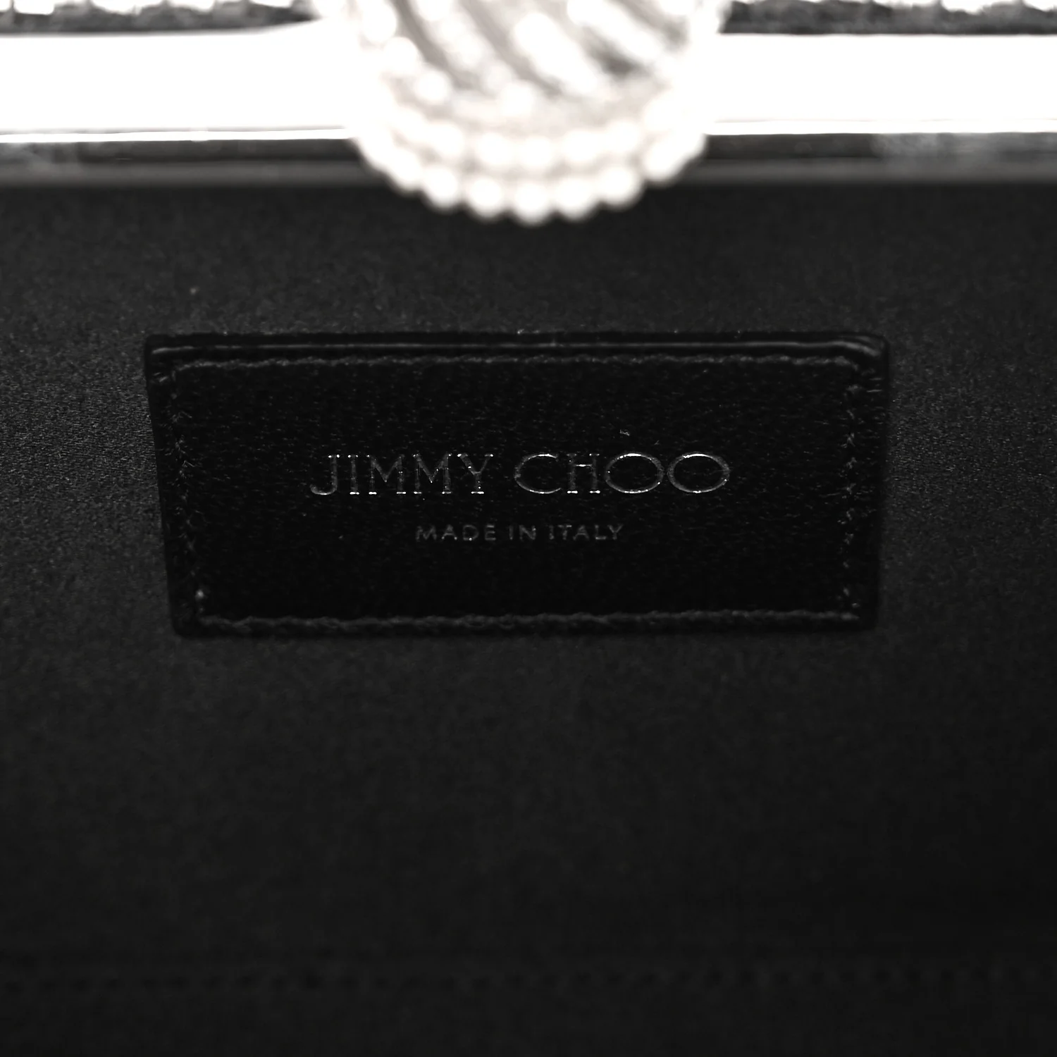 Satin Feather Crystal Embellished Celeste Clutch Black - Image 6