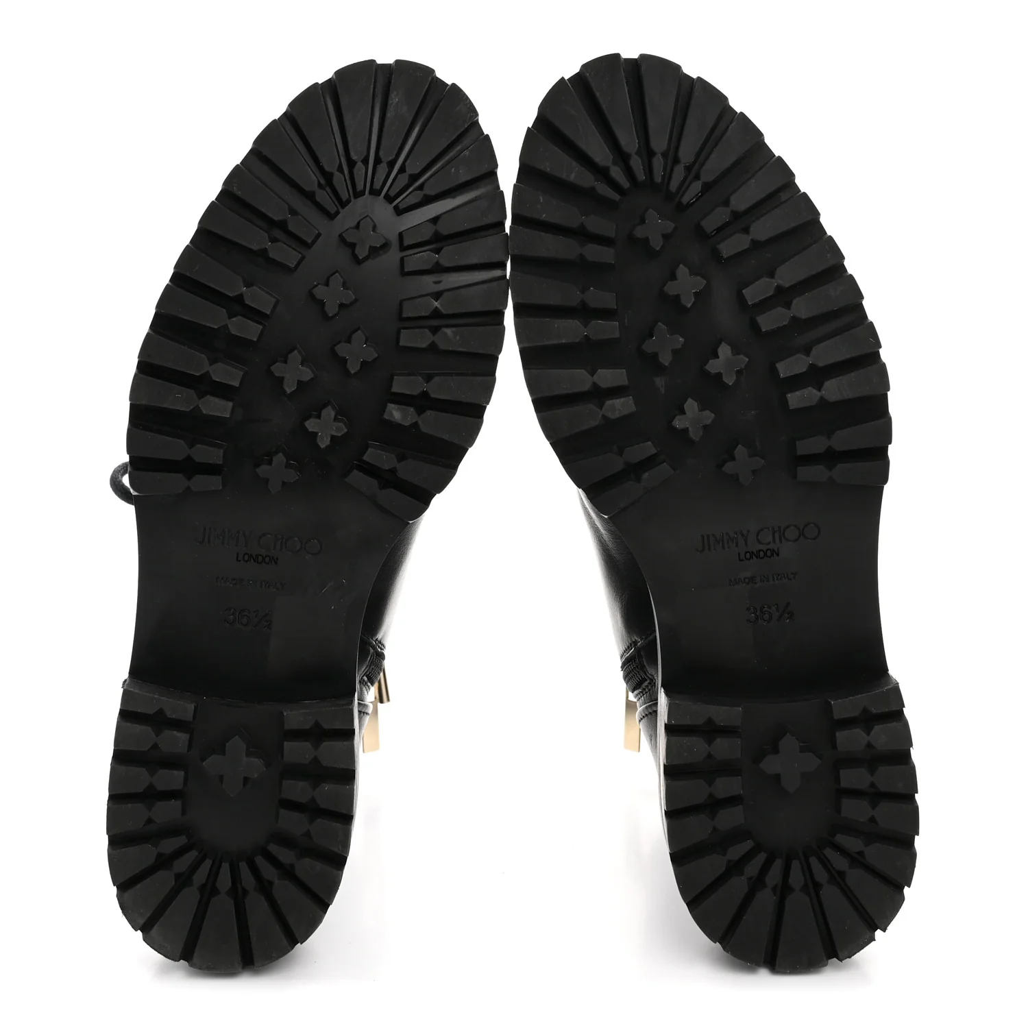 Shiny Calfskin Cayo Combat Boots 36.5 Black - Image 6