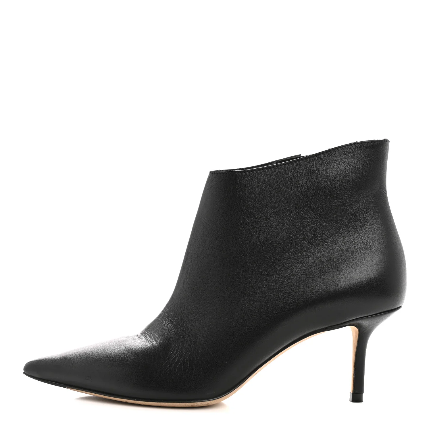 Smooth Calfskin Marinda 65 Ankle Booties 36.5 Black