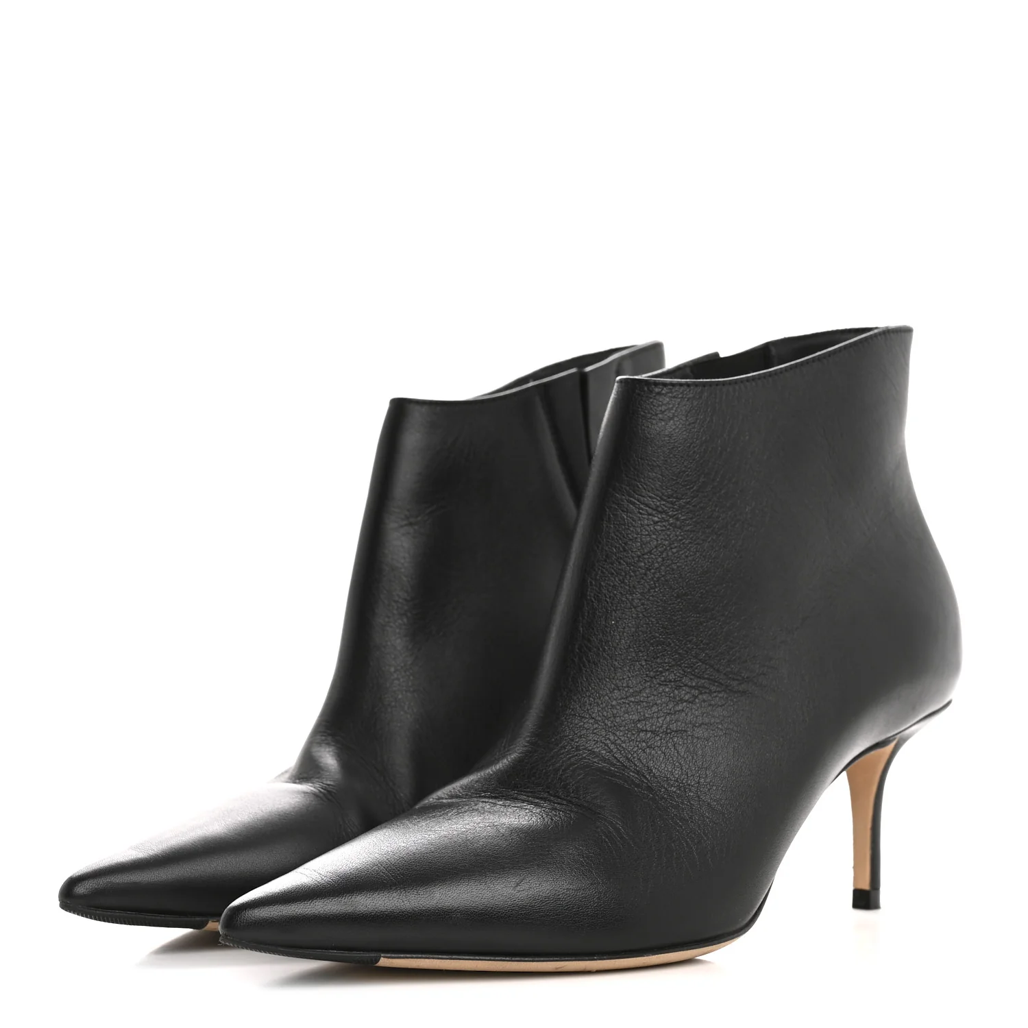 Smooth Calfskin Marinda 65 Ankle Booties 36.5 Black - Image 4