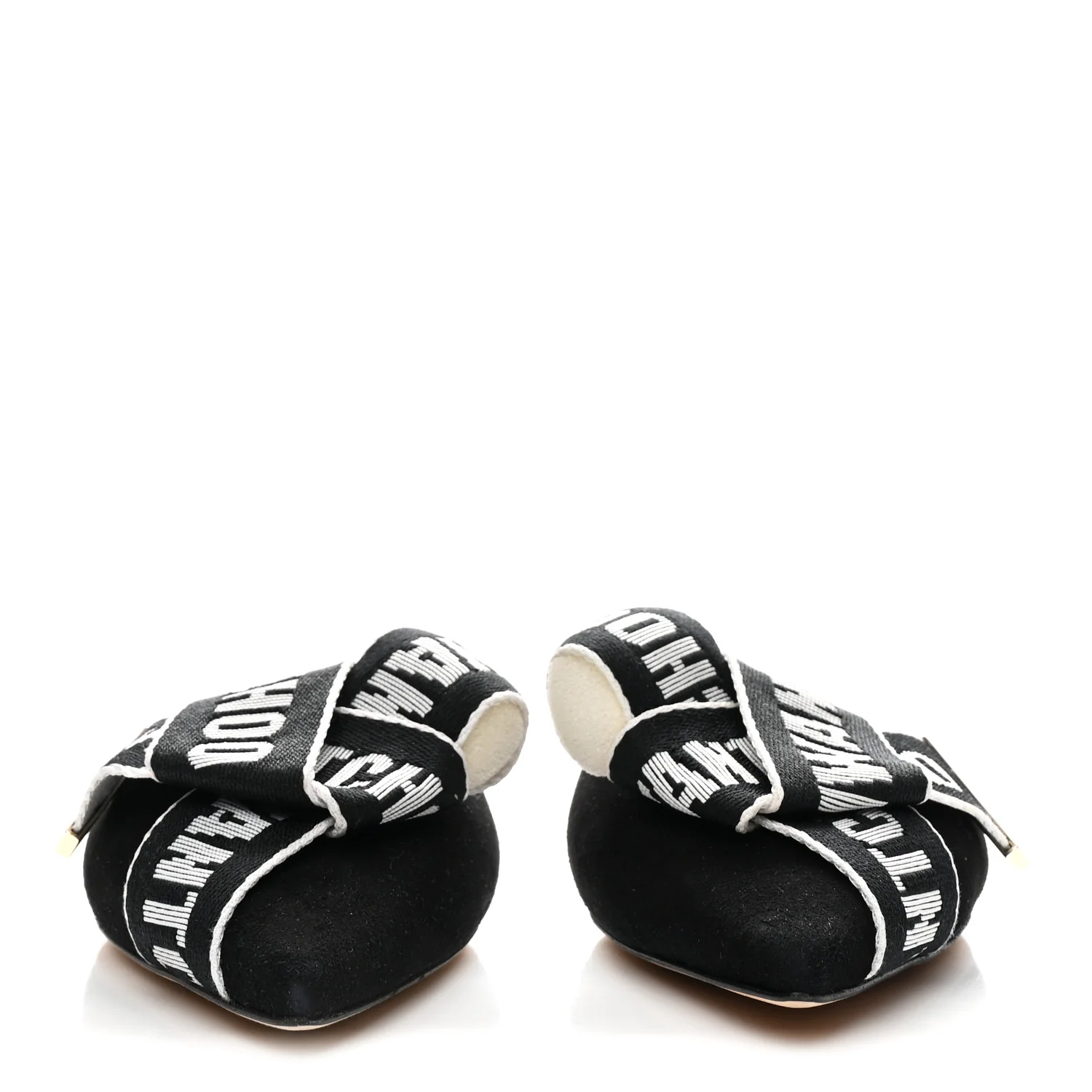 Suede Gretchen Logo Flat Mules 39 Black Chalk - Image 3