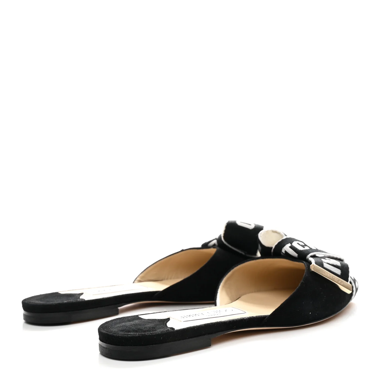 Suede Gretchen Logo Flat Mules 39 Black Chalk - Image 5