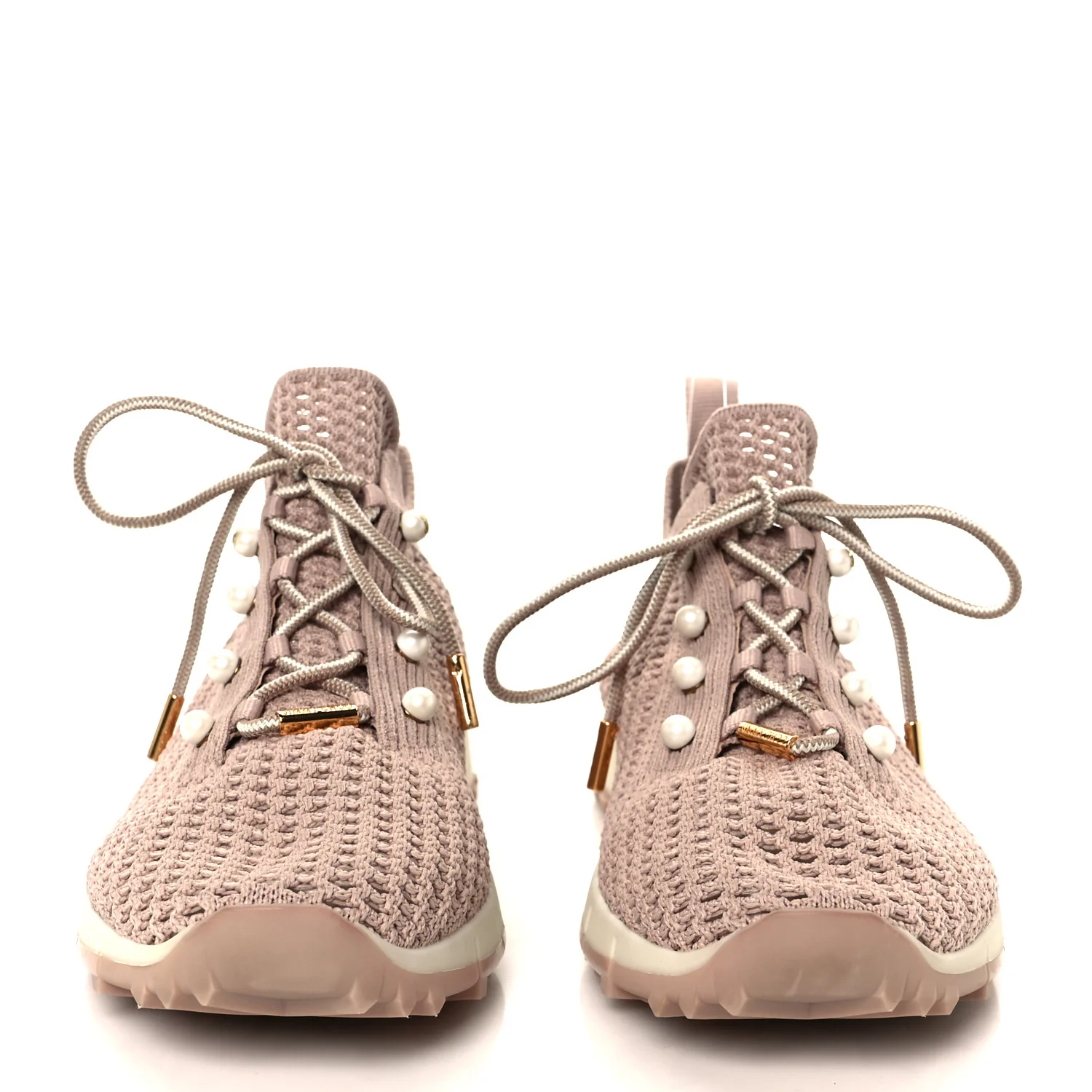 Veles Knit Pearly Lace Up Sneaker 38 Light Pink - Image 3