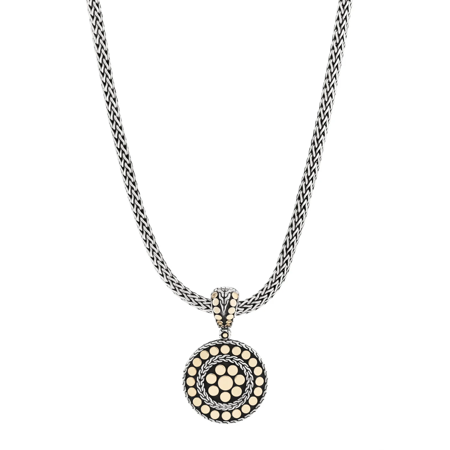 Sterling Silver 18K Yellow Gold Dot Enhancer Pendant Necklace