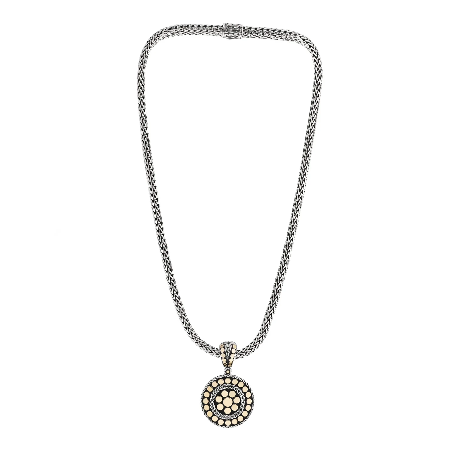 Sterling Silver 18K Yellow Gold Dot Enhancer Pendant Necklace - Image 3