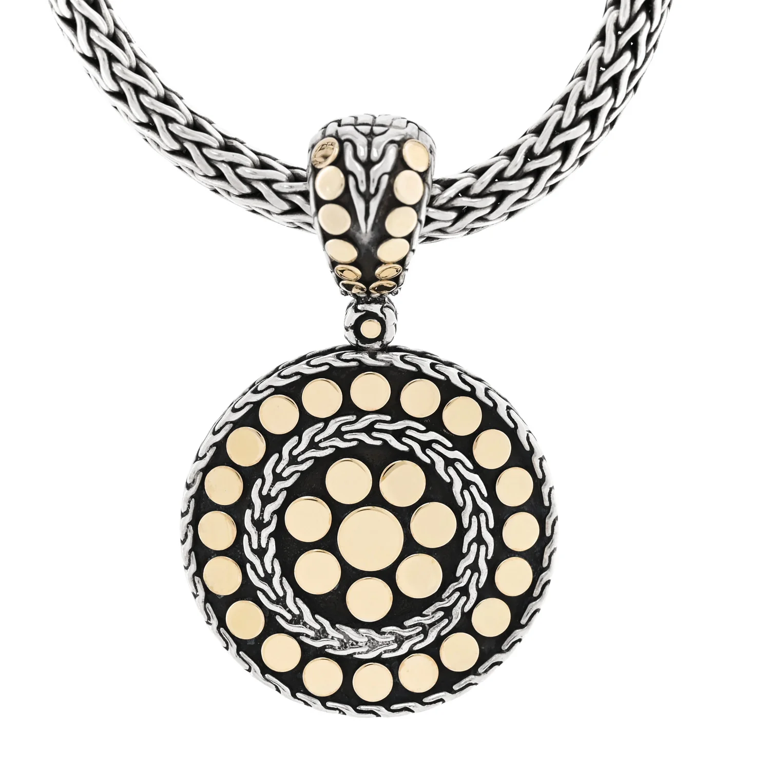 Sterling Silver 18K Yellow Gold Dot Enhancer Pendant Necklace - Image 4