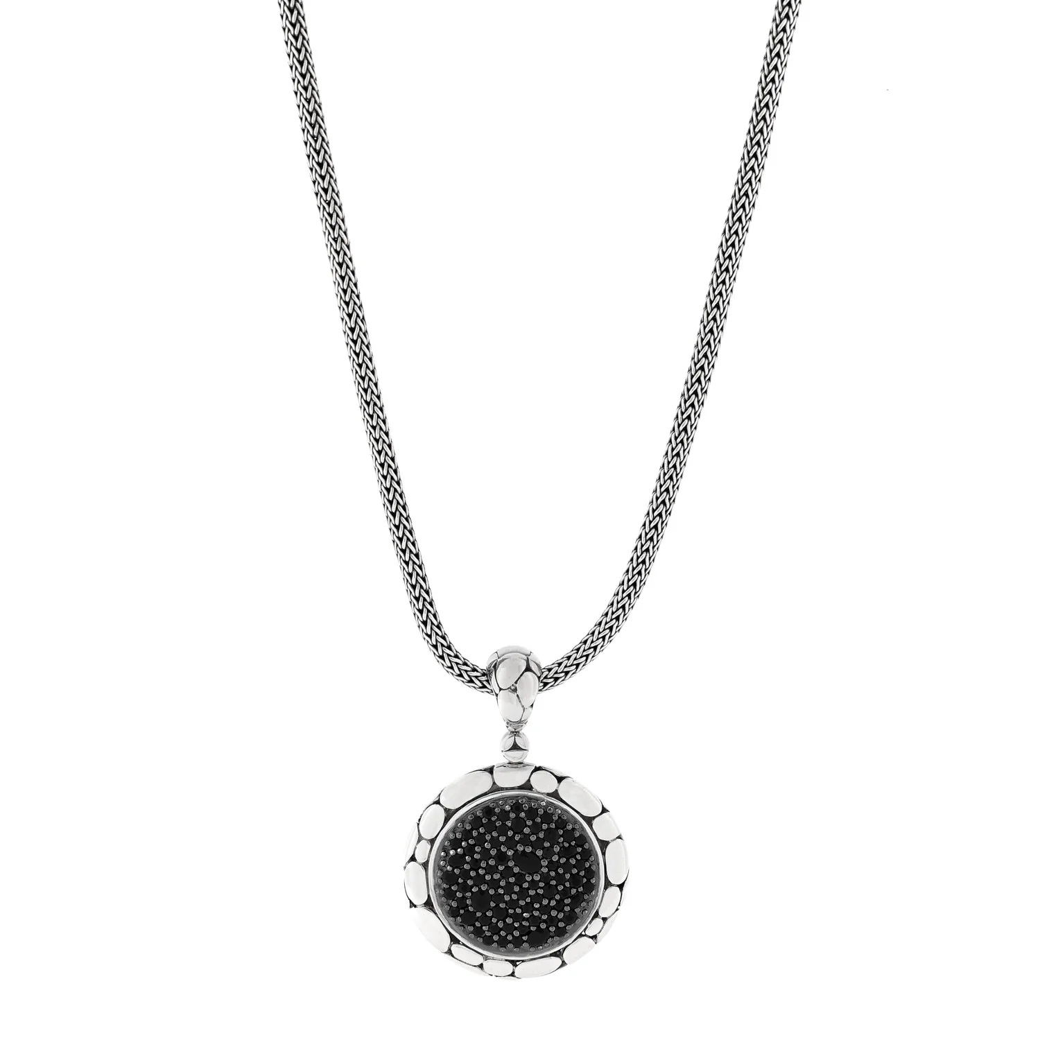 Sterling Silver Black Sapphire Kali Lavafire Pendant Necklace