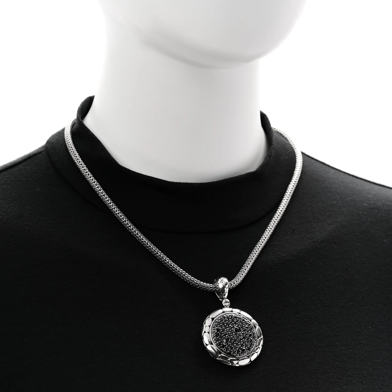 Sterling Silver Black Sapphire Kali Lavafire Pendant Necklace - Image 2