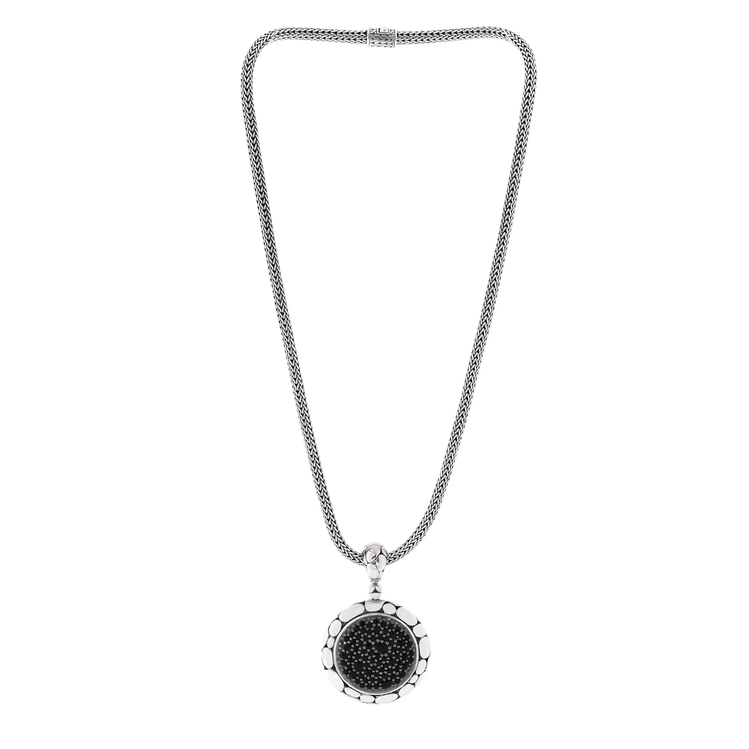 Sterling Silver Black Sapphire Kali Lavafire Pendant Necklace - Image 3
