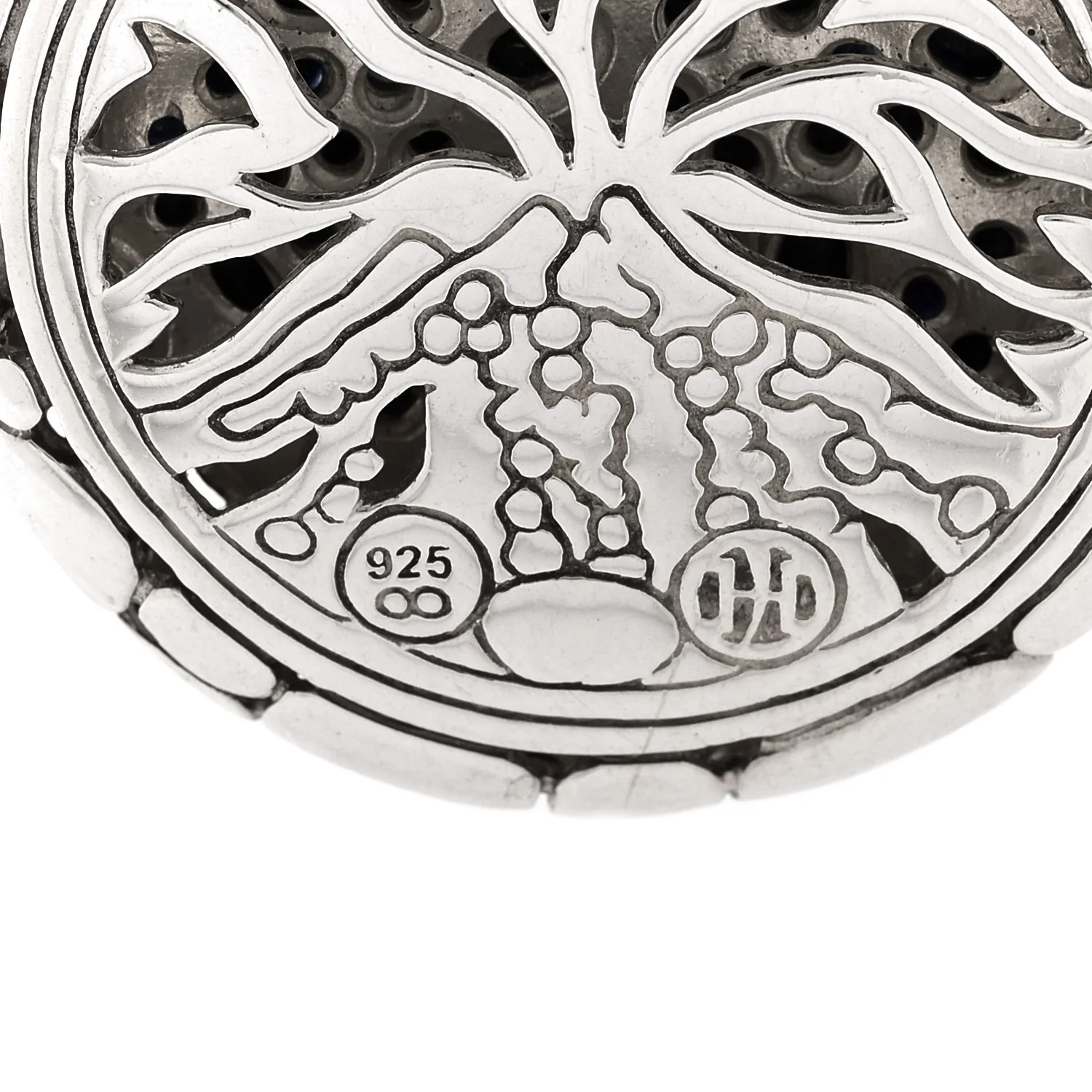 Sterling Silver Black Sapphire Kali Lavafire Pendant Necklace - Image 6