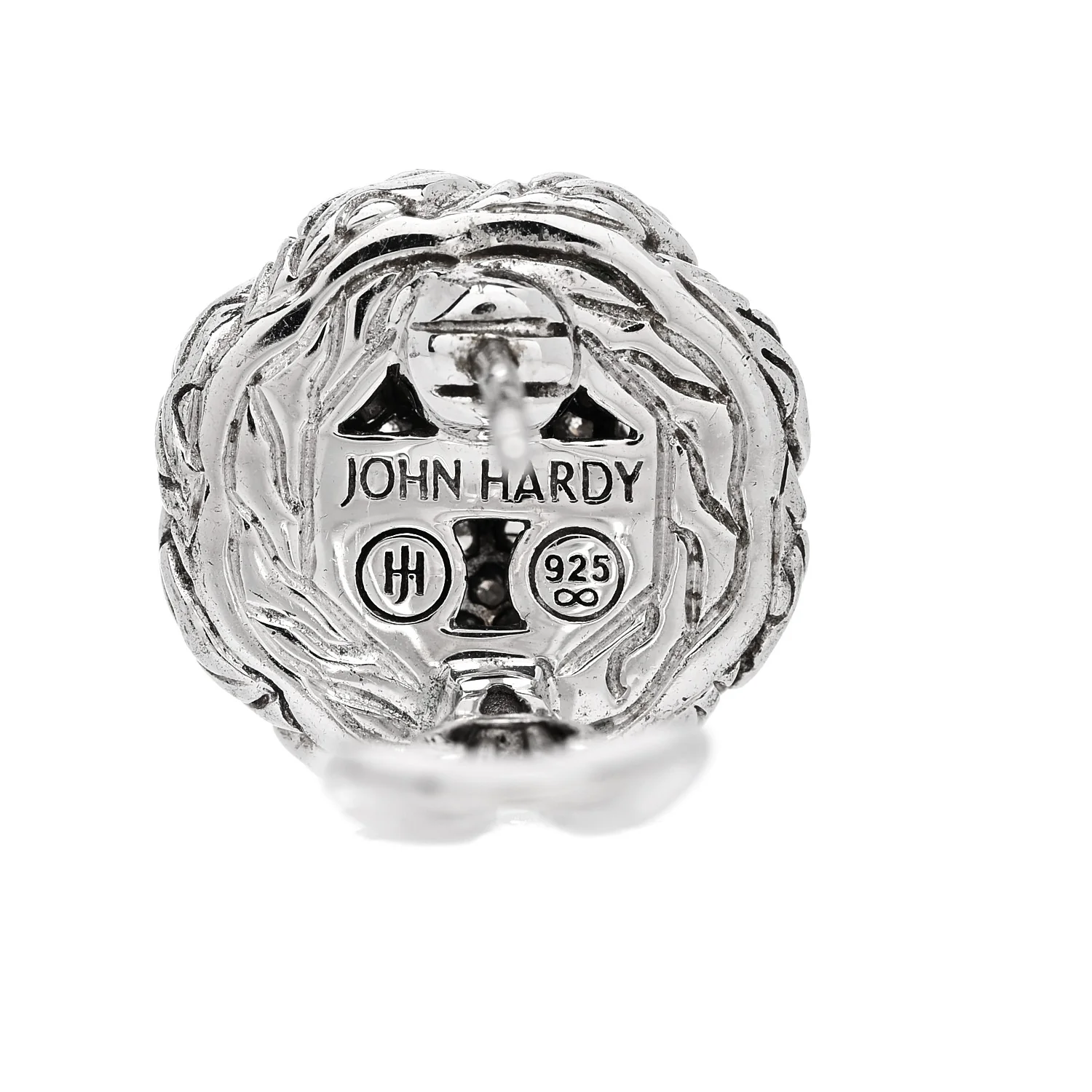 Sterling Silver Diamond Classic Chain Round Pave Earrings - Image 4