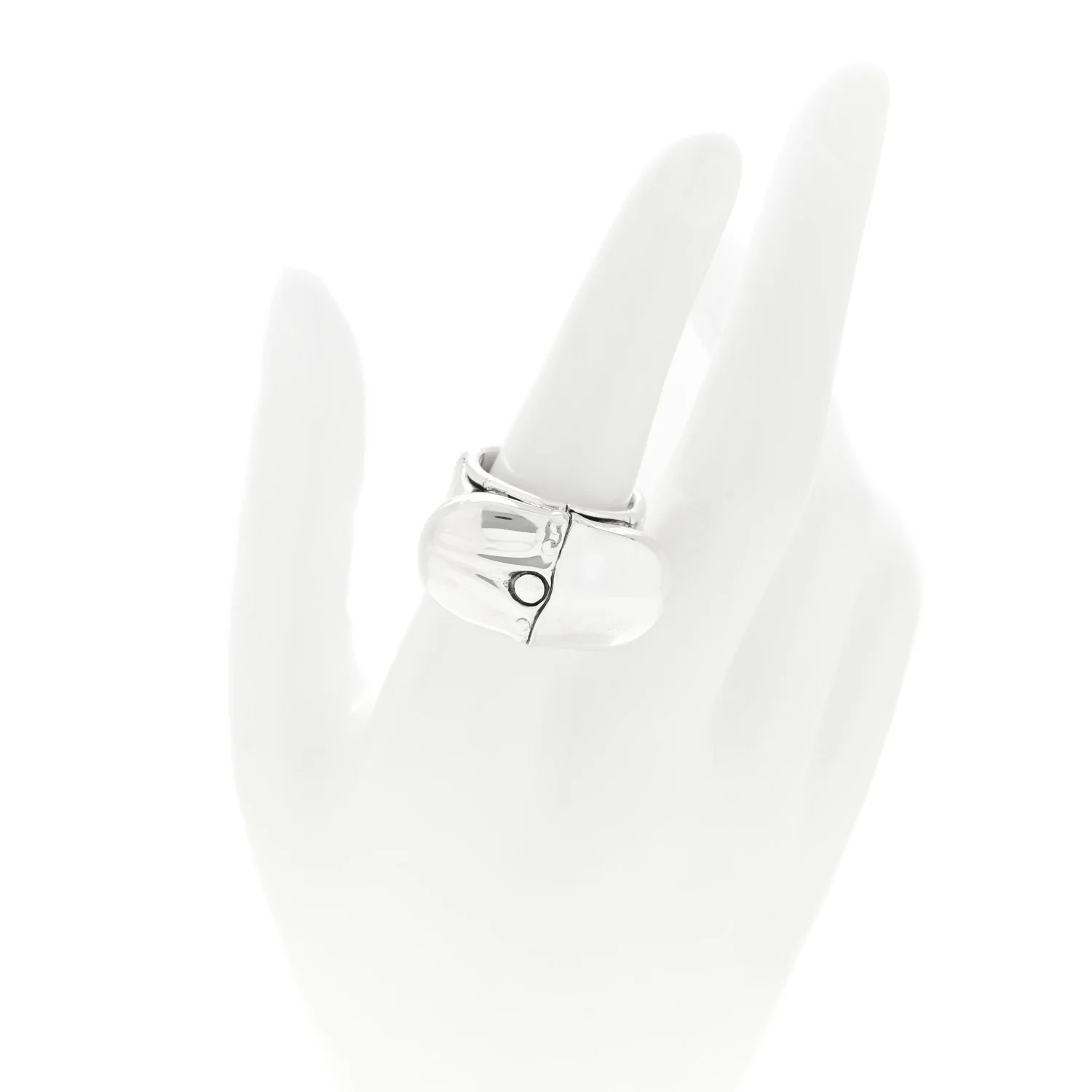Sterling Silver Wide Bamboo Ring 54 7 - Image 2