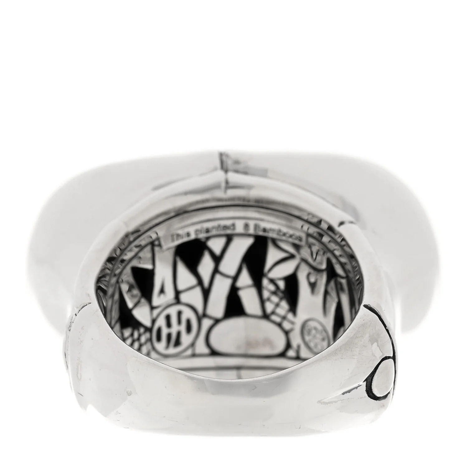 Sterling Silver Wide Bamboo Ring 54 7 - Image 3