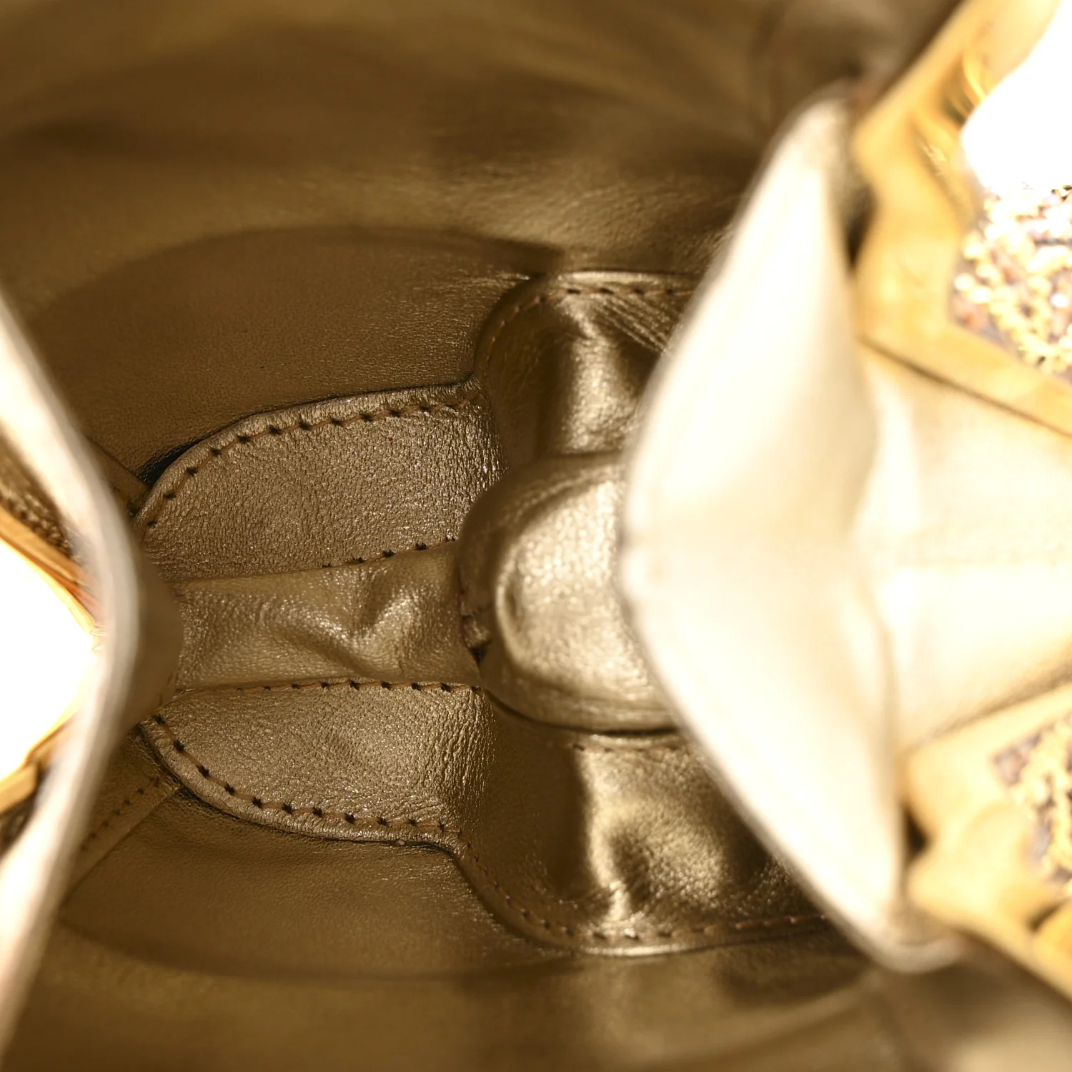 Swarovski Crystal Cowboy Boot Austin Minaudiere Clutch Gold Brown - Image 5