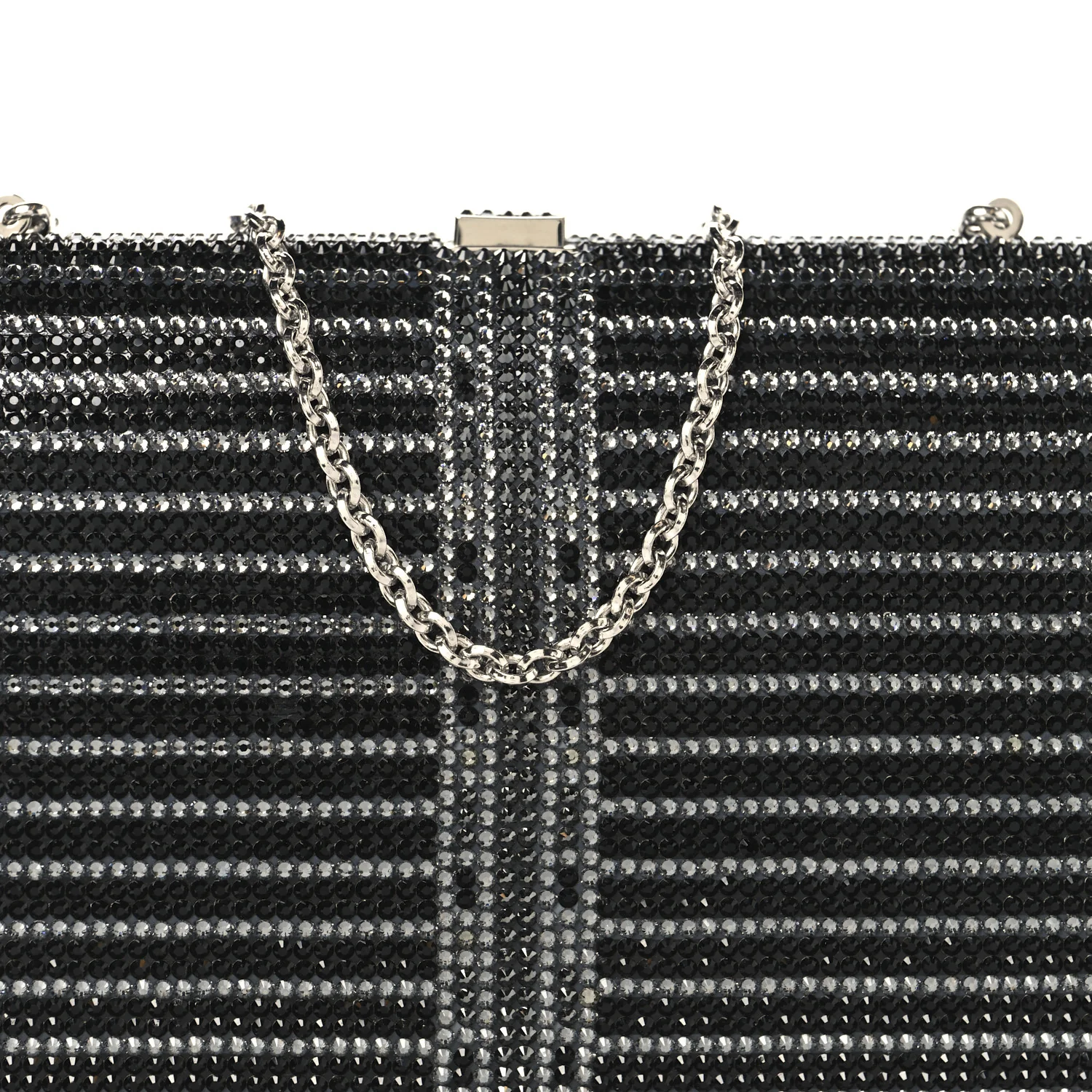 Swarovski Crystal Minaudiere Clutch Black Silver - Image 7