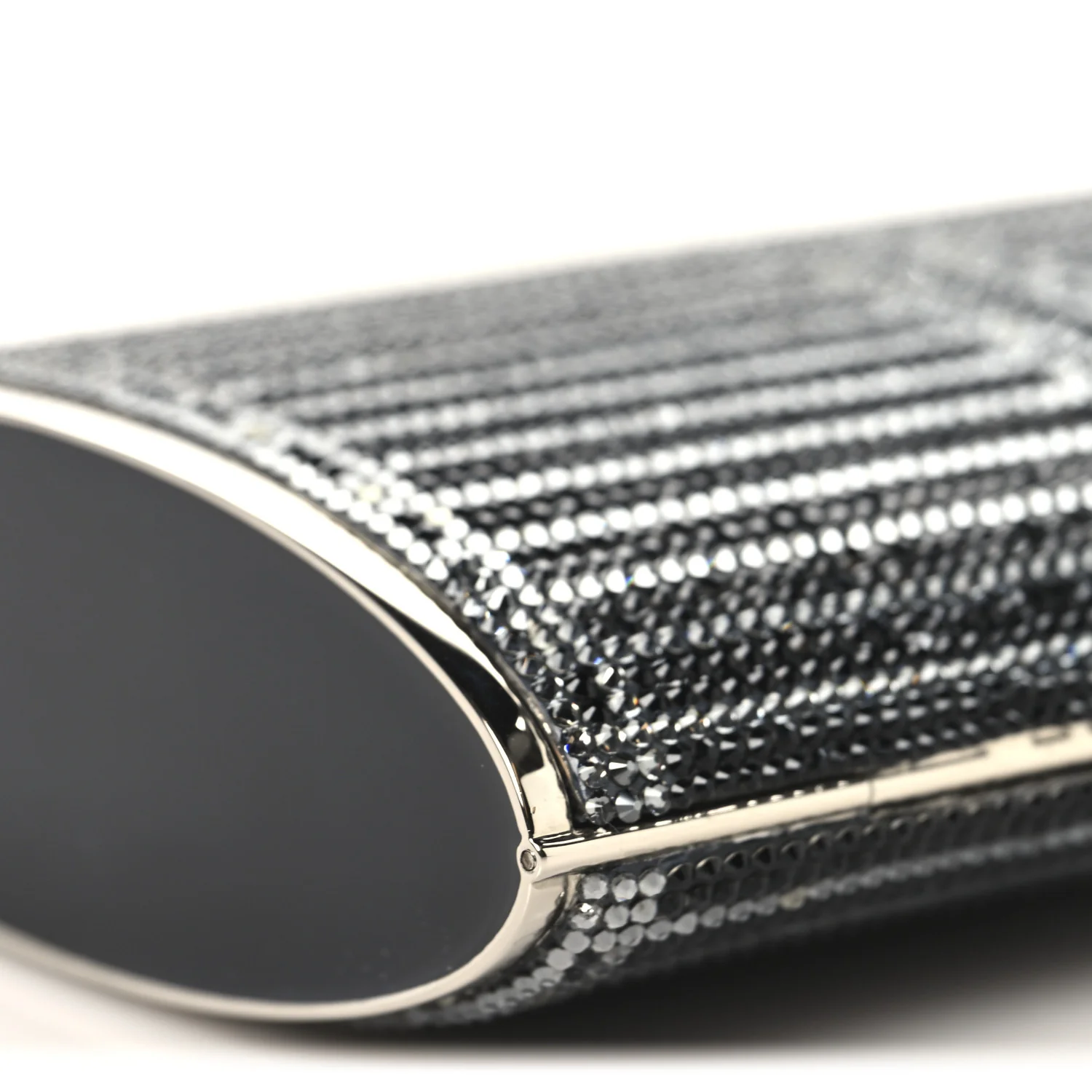 Swarovski Crystal Minaudiere Clutch Black Silver - Image 8