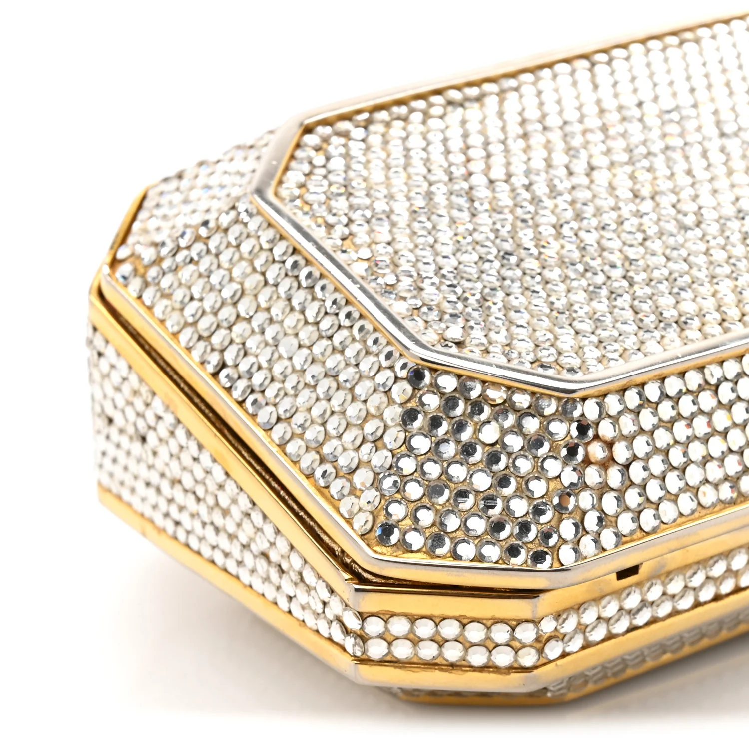Swarovski Crystal Minaudiere Clutch Silver Gold - Image 11