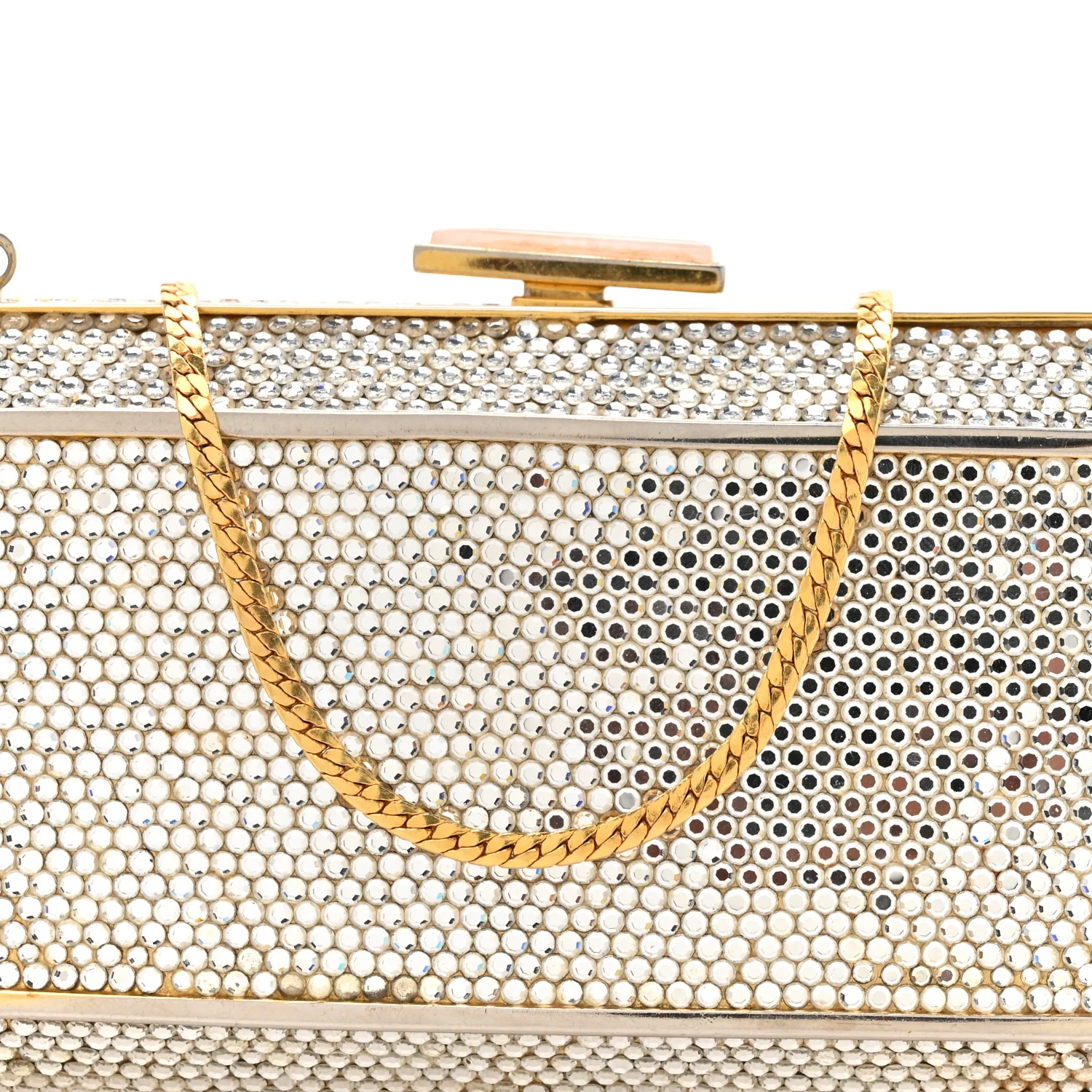 Swarovski Crystal Minaudiere Clutch Silver Gold - Image 5