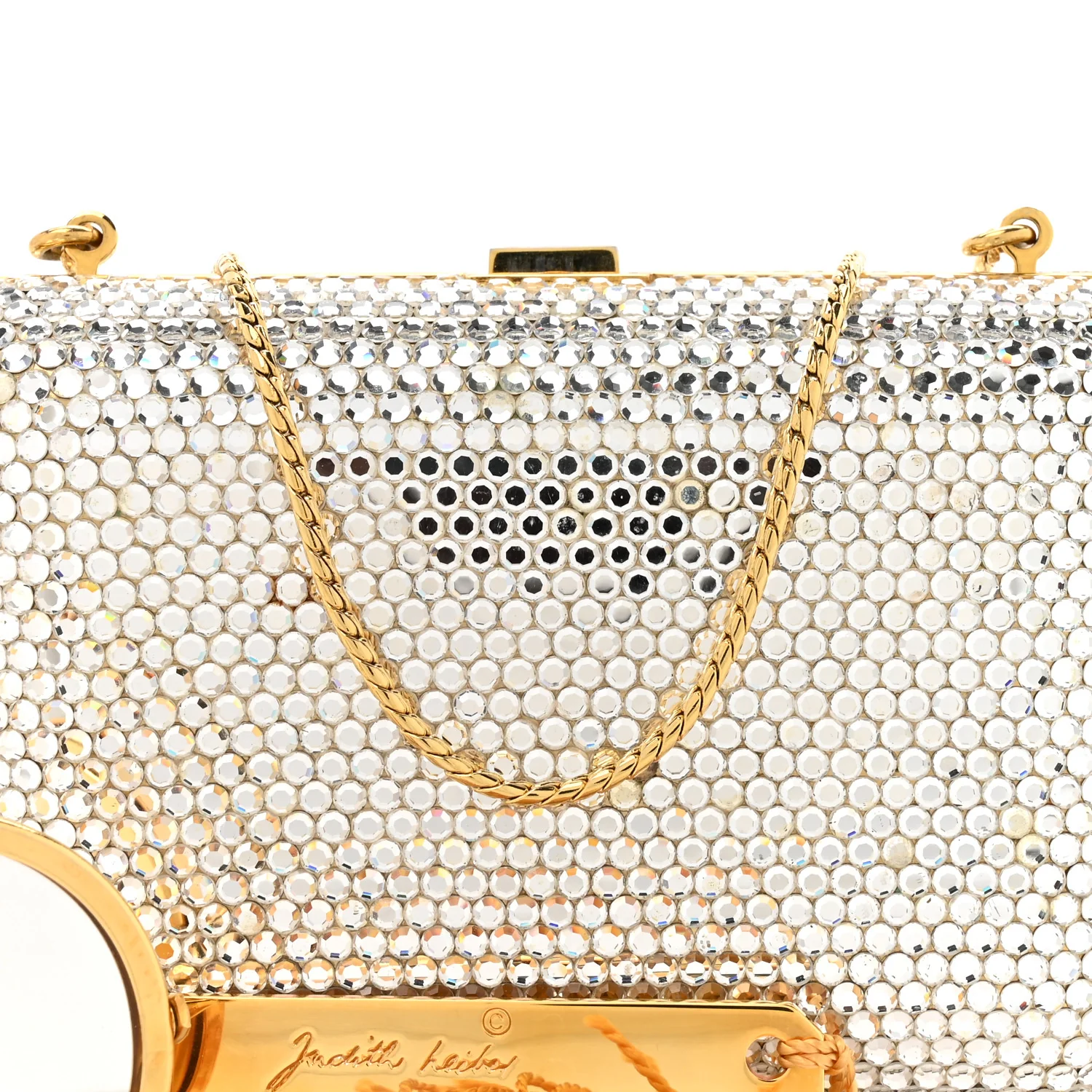 Swarovski Crystal Minaudiere Clutch Silver Gold - Image 9