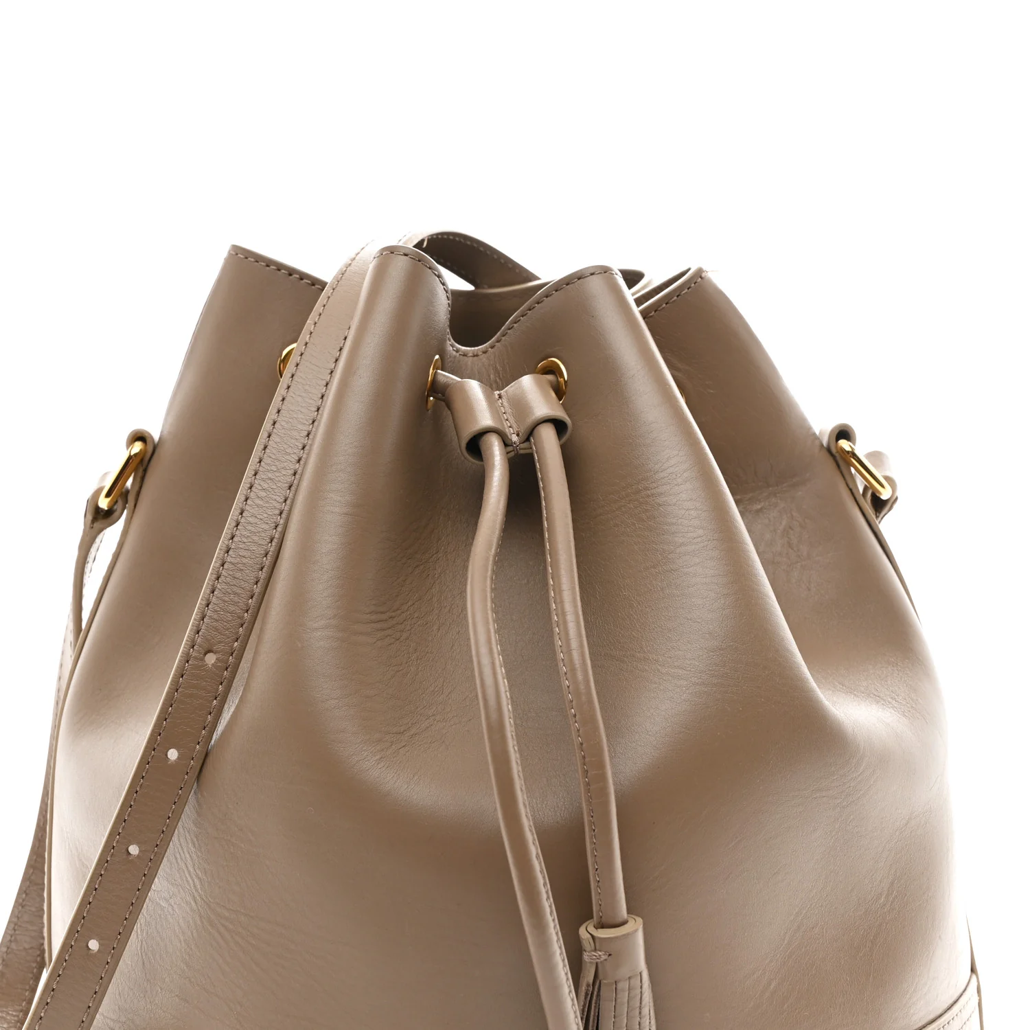 Calfskin Cecilia Bucket Bag Beige - Image 7