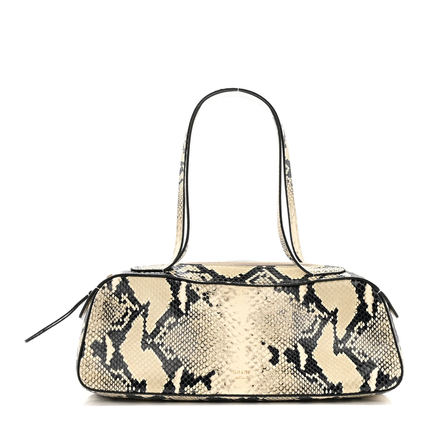 Calfskin Python Embossed Simona Shoulder Bag Natural