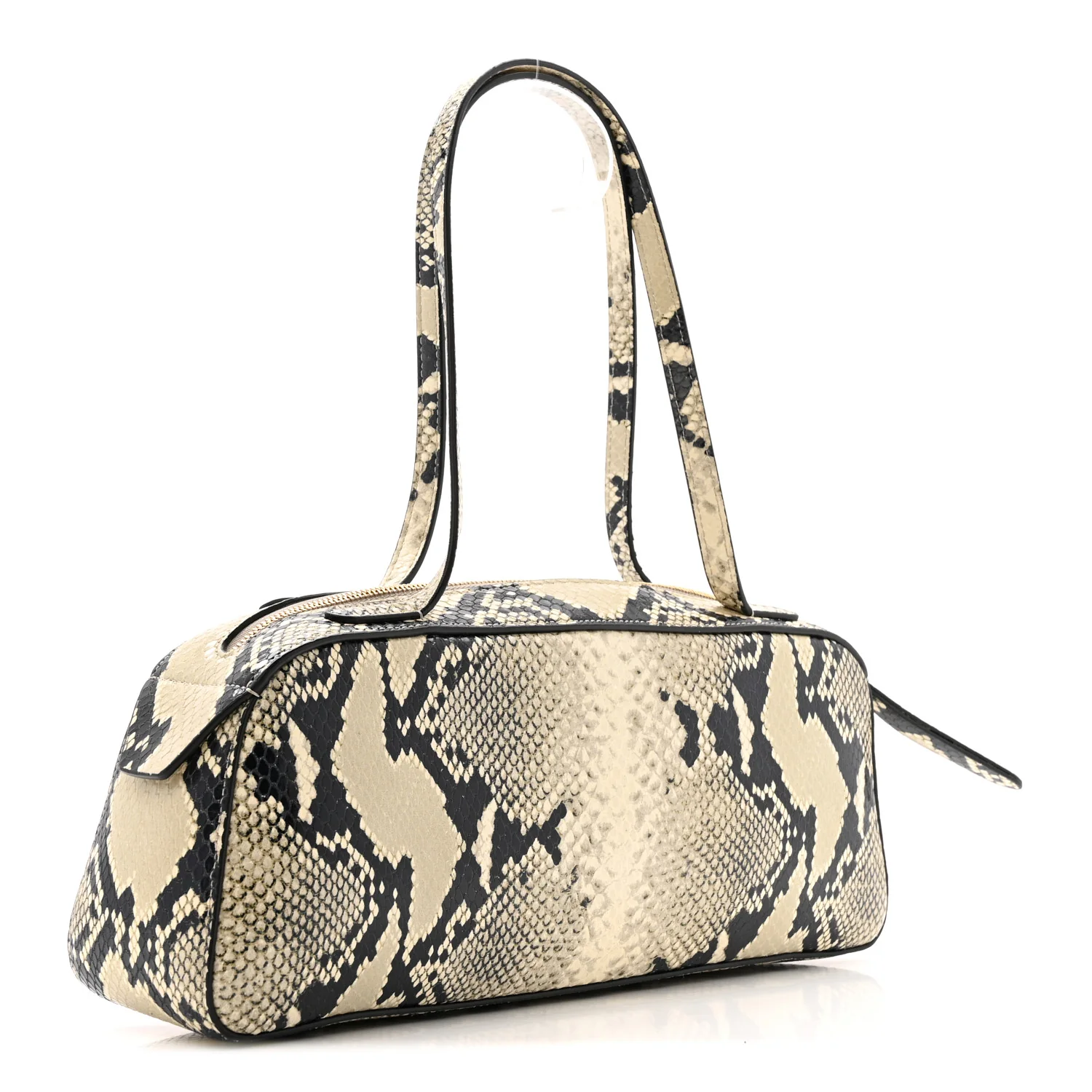 Calfskin Python Embossed Simona Shoulder Bag Natural - Image 3