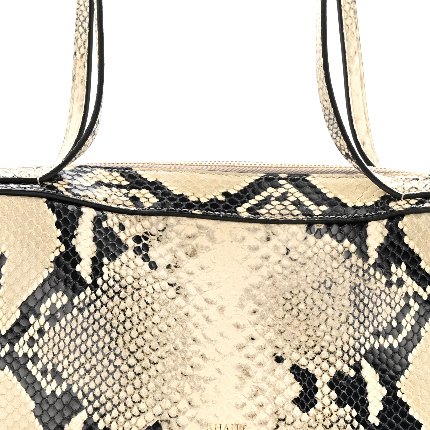 Calfskin Python Embossed Simona Shoulder Bag Natural - Image 7