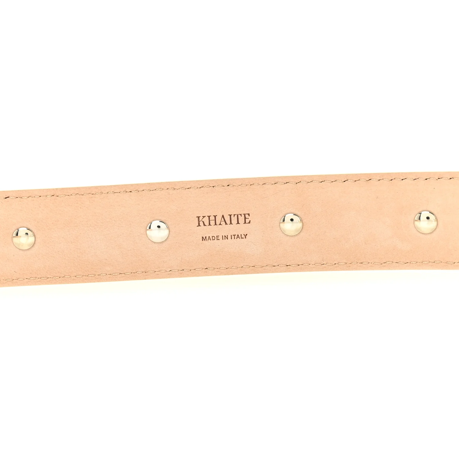 Calfskin Studded Benny Belt 80 32 Dark Ivory - Image 3