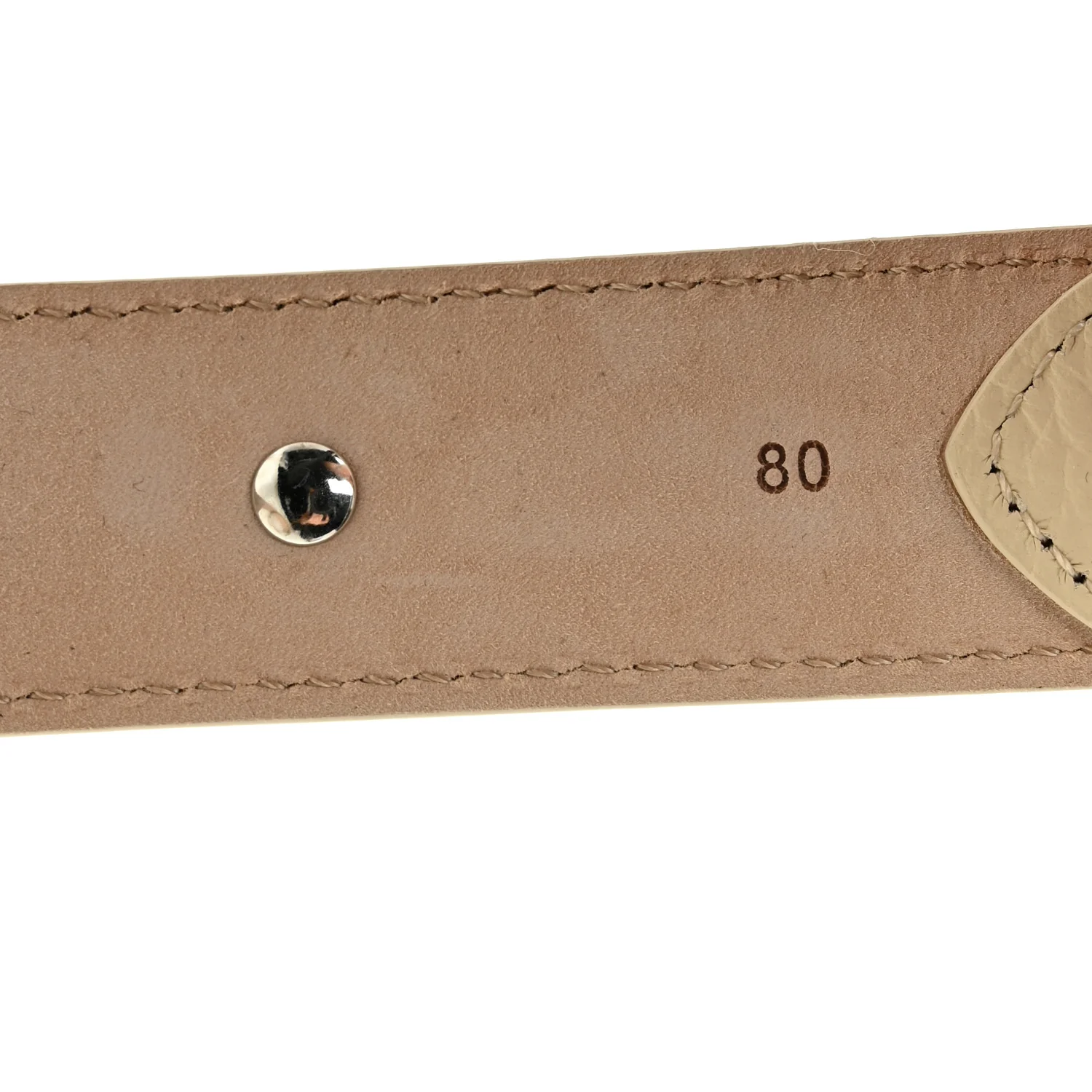 Calfskin Studded Benny Belt 80 32 Dark Ivory - Image 4