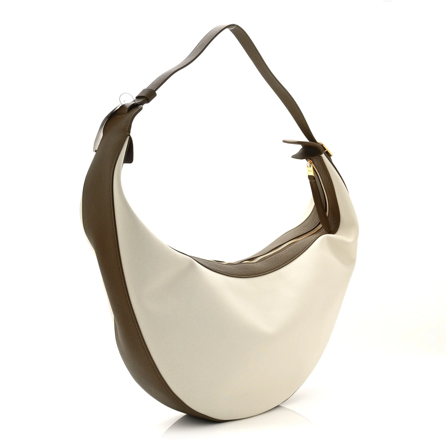 Canvas Calfskin August Hobo Cream Dark Olive - Image 3