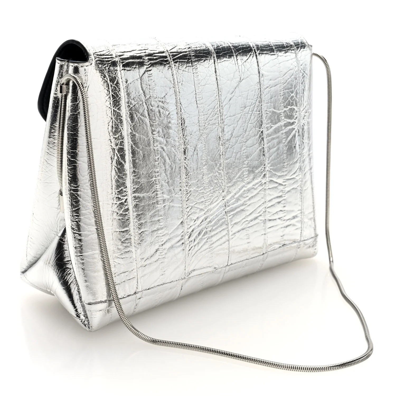 Metallic Eelskin Bobbi Bag Silver - Image 3