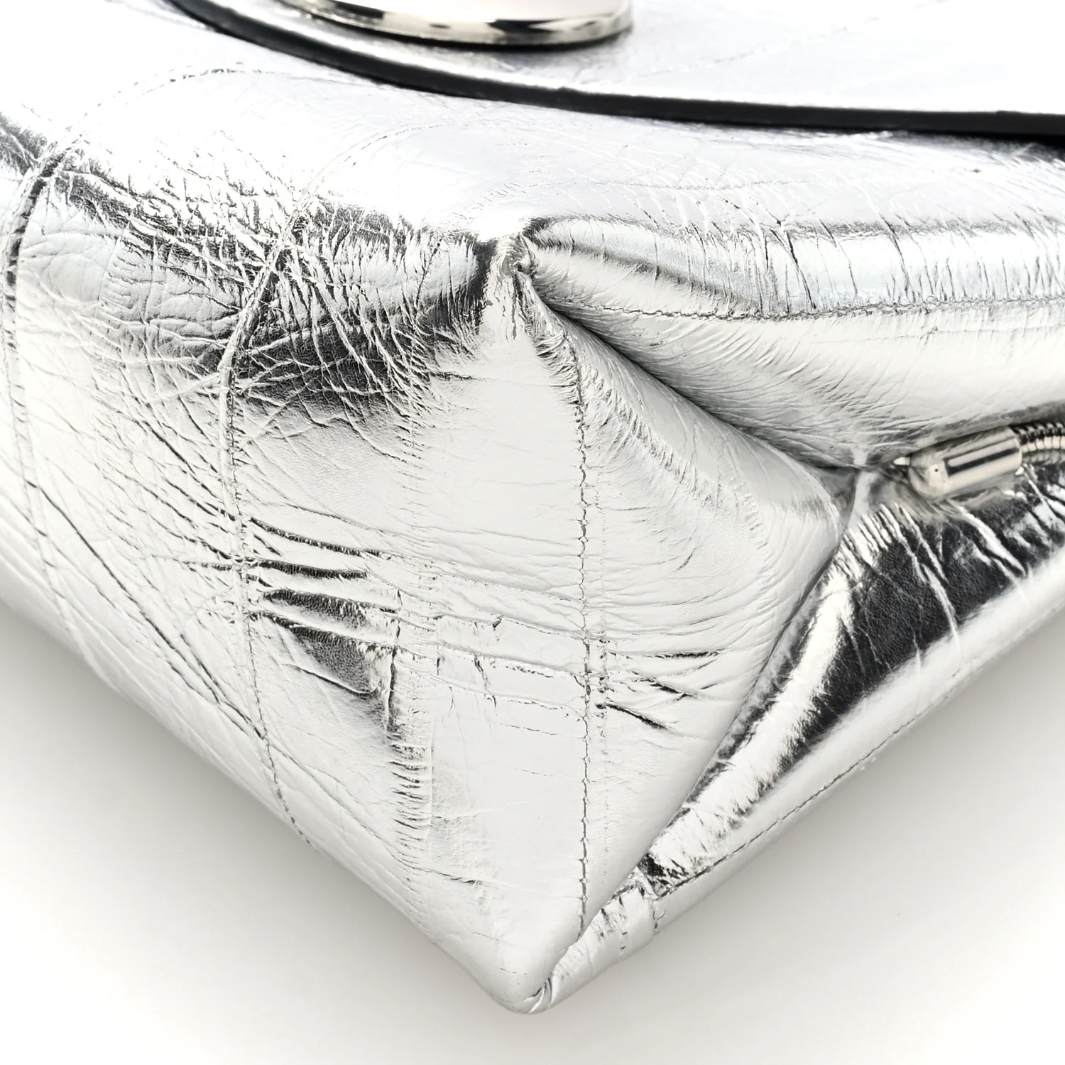 Metallic Eelskin Bobbi Bag Silver - Image 9