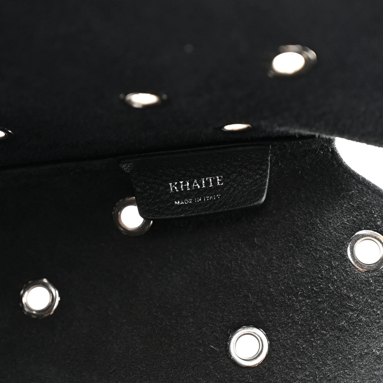 Pebbled Calfskin Grommet Lotus Tote Black - Image 6