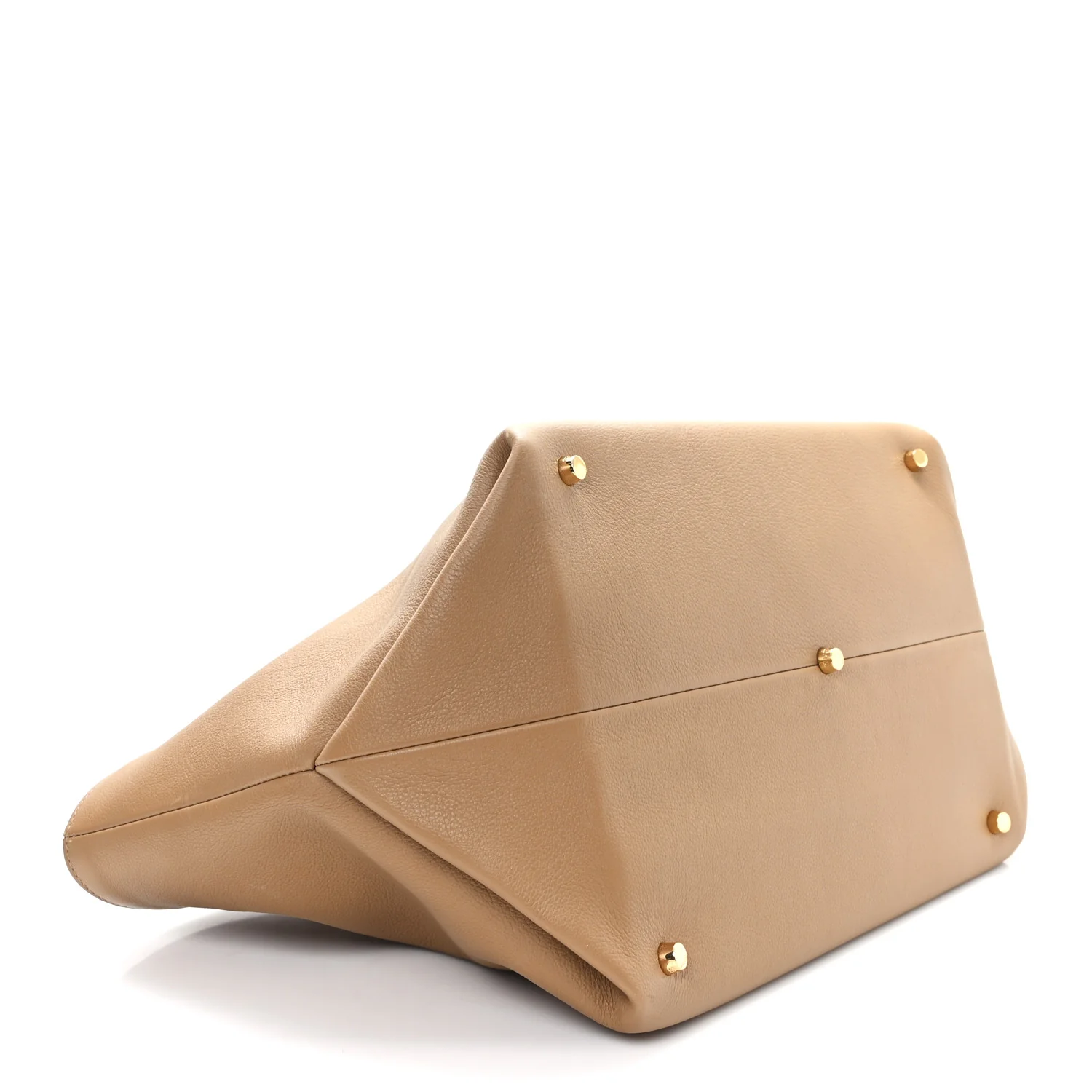 Pebbled Calfskin Medium Amelia Tote Nougat - Image 4