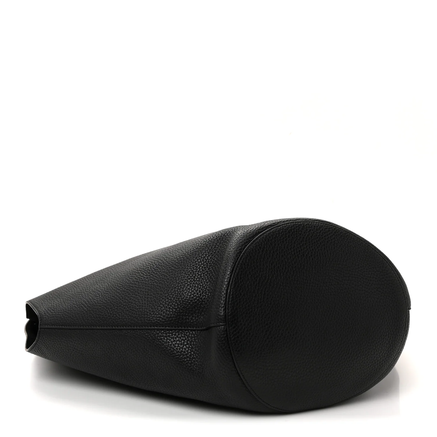 Pebbled Sport Calfskin Medium Lotus Tote Black - Image 5