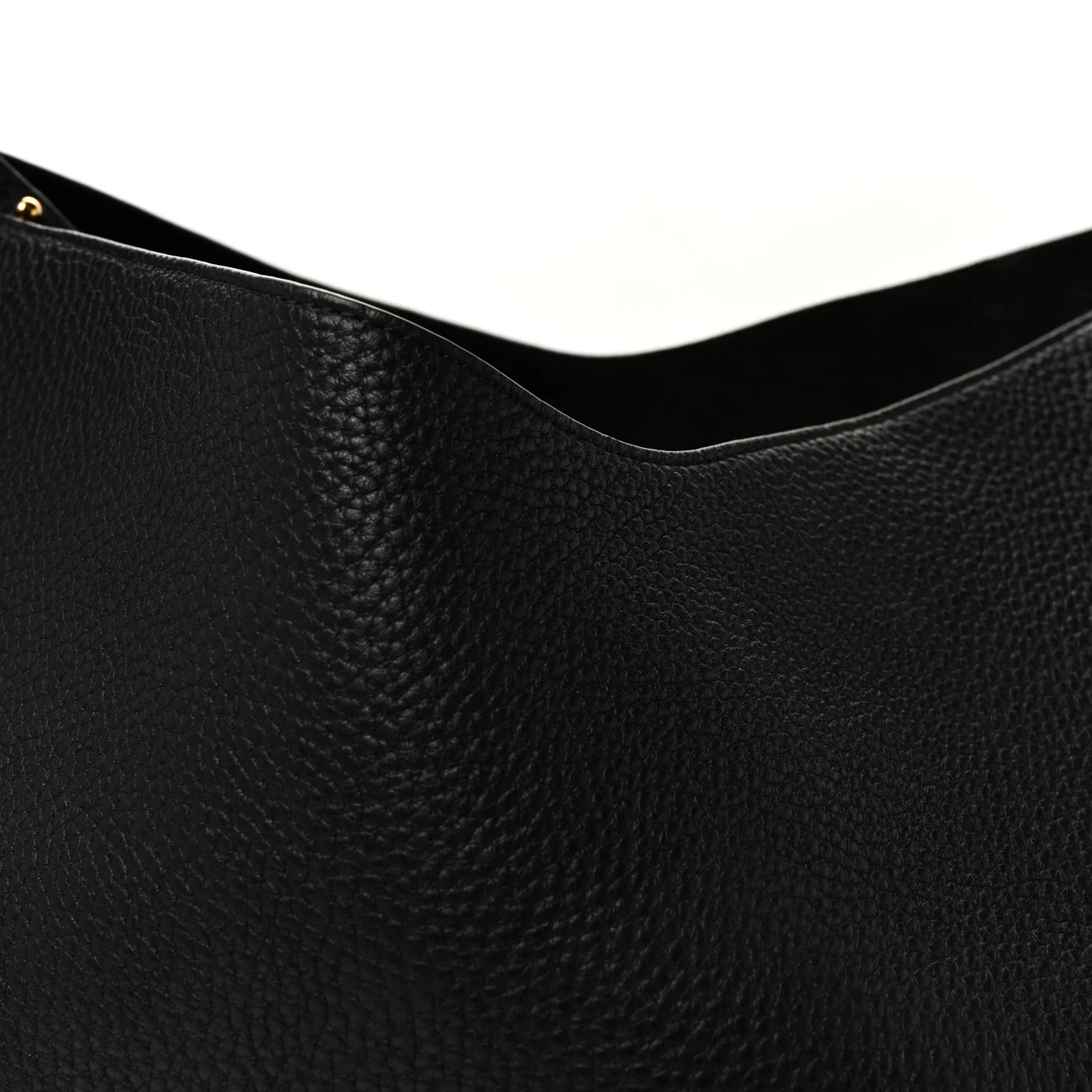 Pebbled Sport Calfskin Medium Lotus Tote Black - Image 8